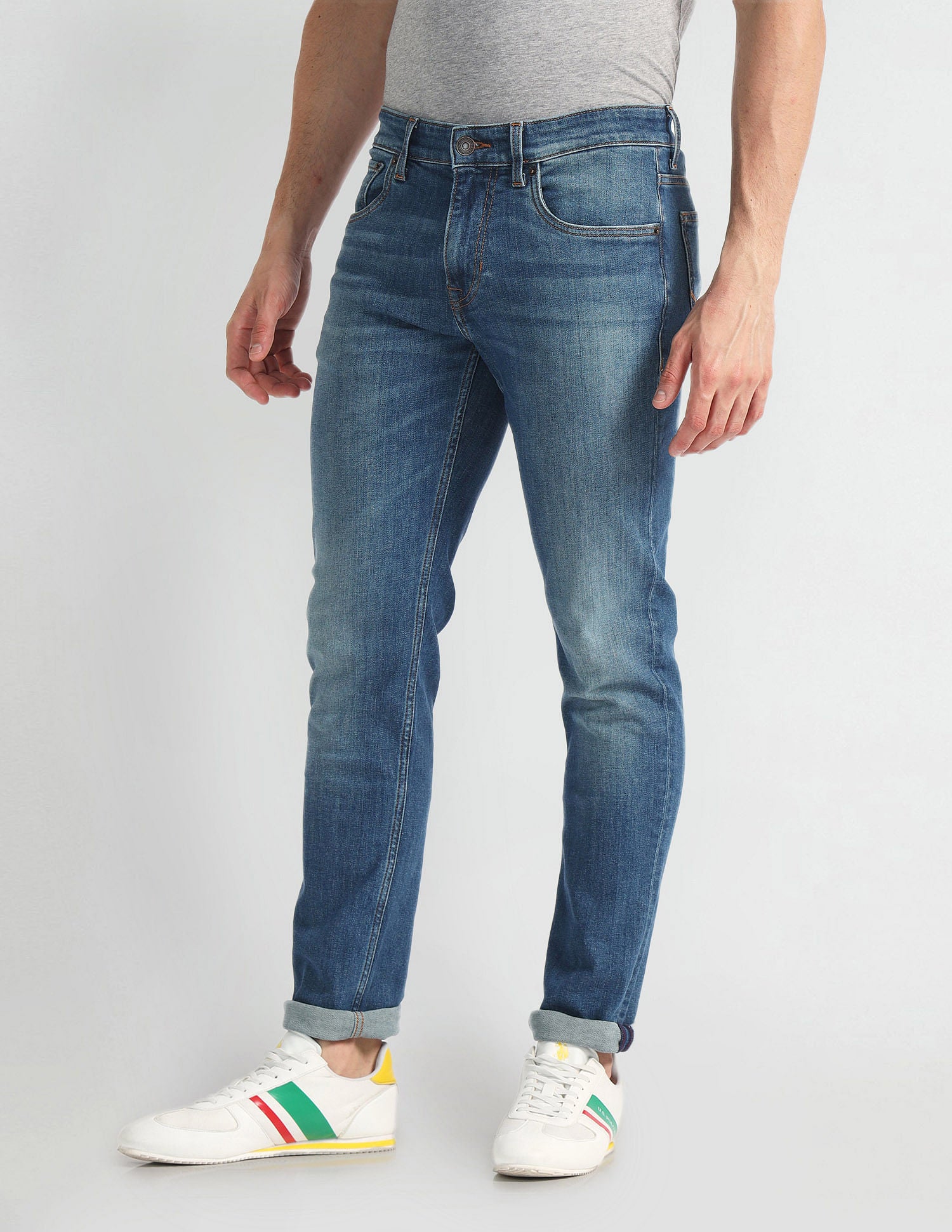 Brandon Slim Tapered Fit Blue Jeans