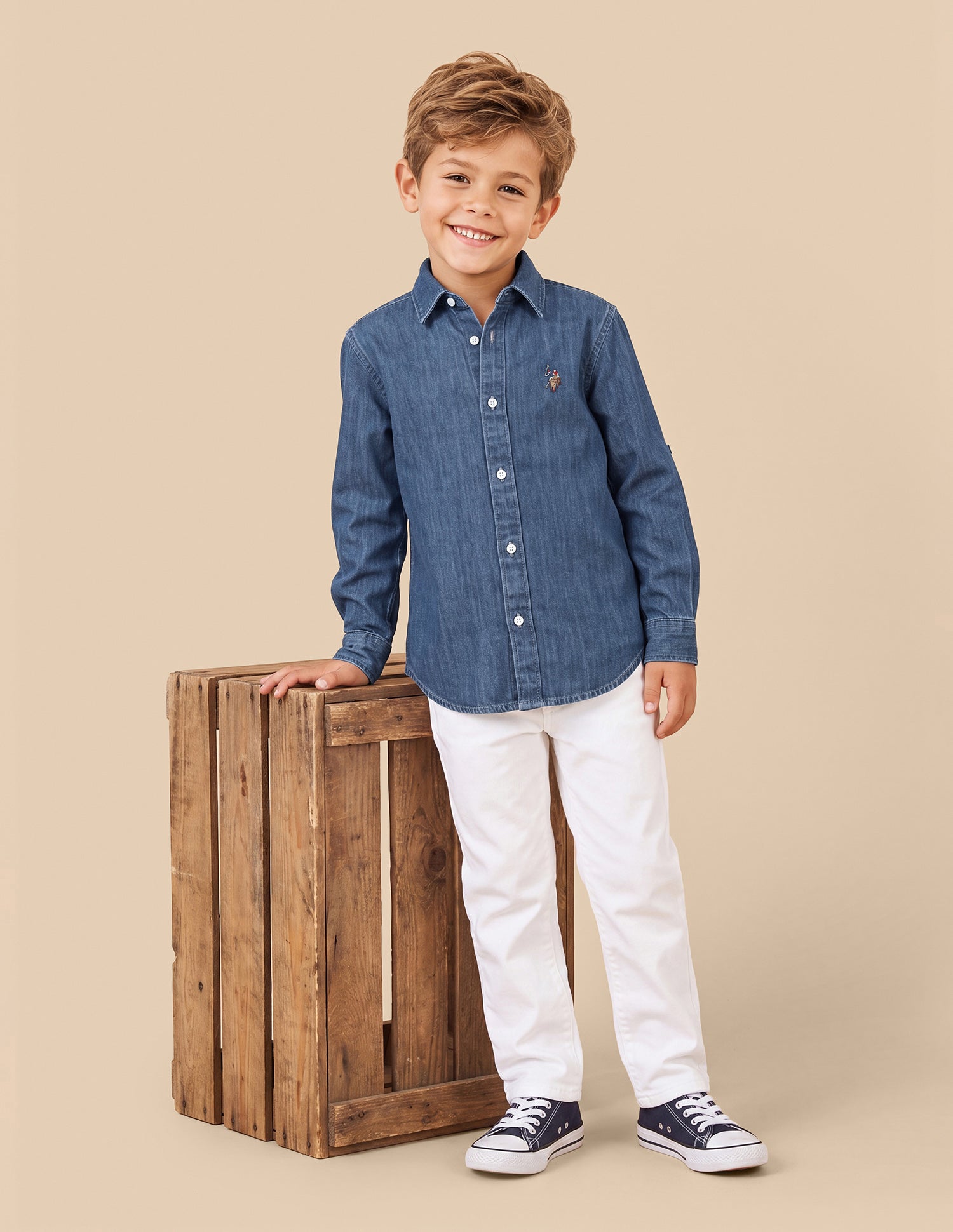 Solid Regular Fit Shirt Navy - U.S. Polo Assn. India | Large