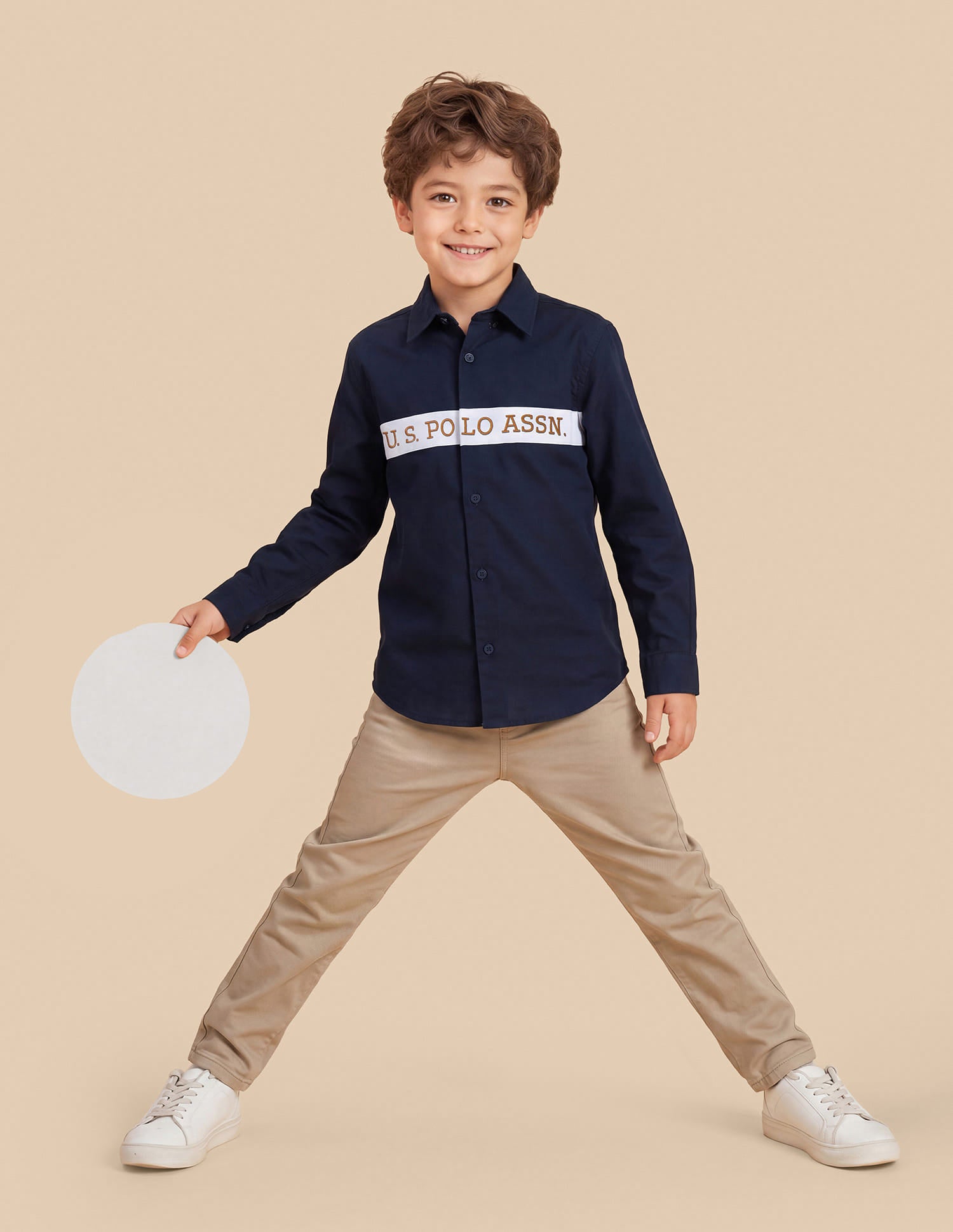 Colourblocked Regular Fit Shirt Navy - U.S. Polo Assn. India | Large