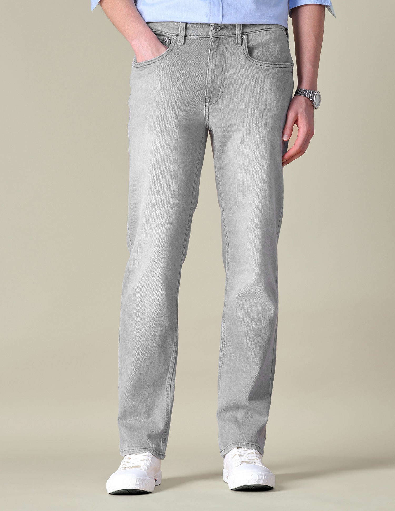 Harold Slim Straight Fit Grey Jeans