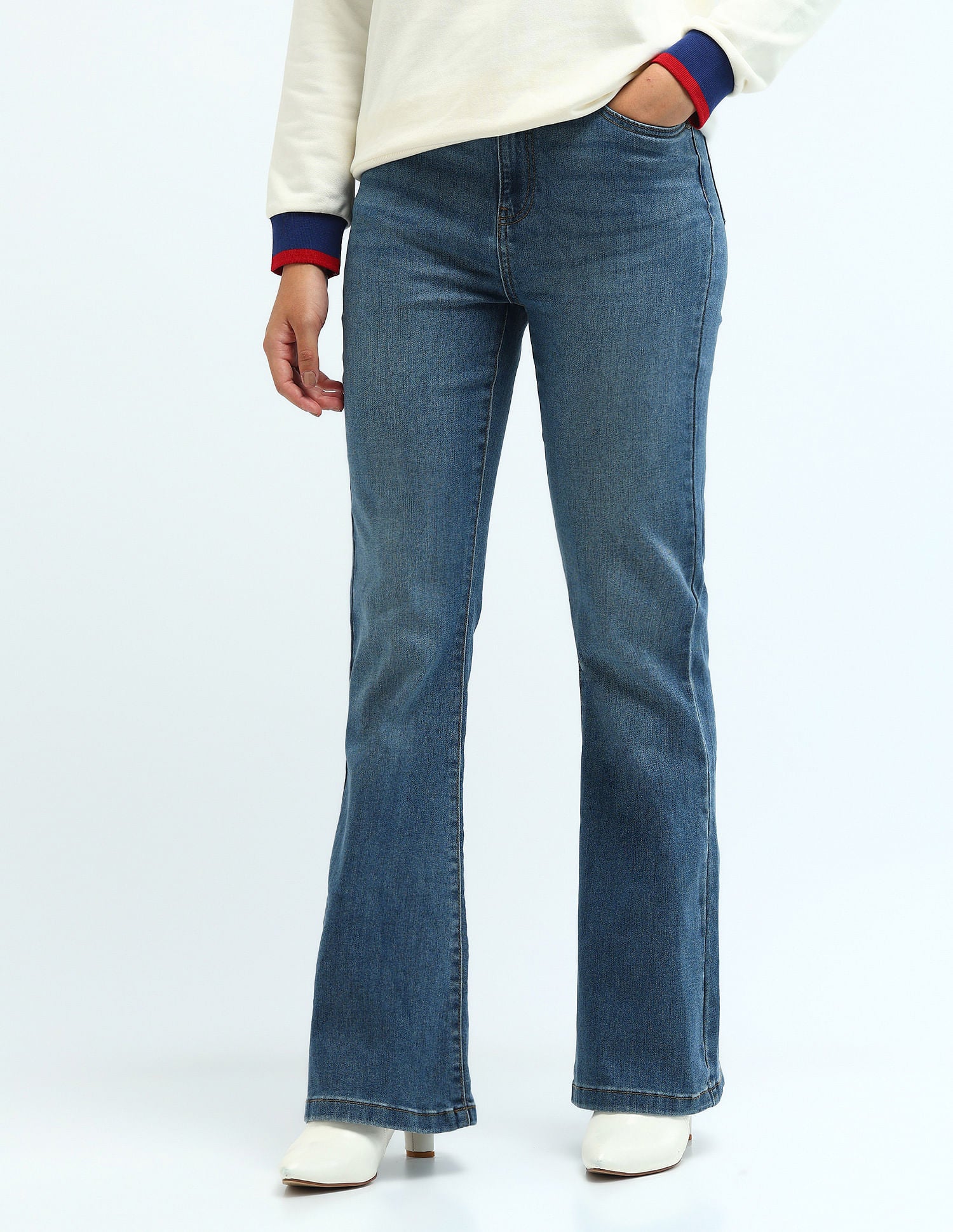 High Rise Flared Jeans Blue - U.S. Polo Assn. India | Large