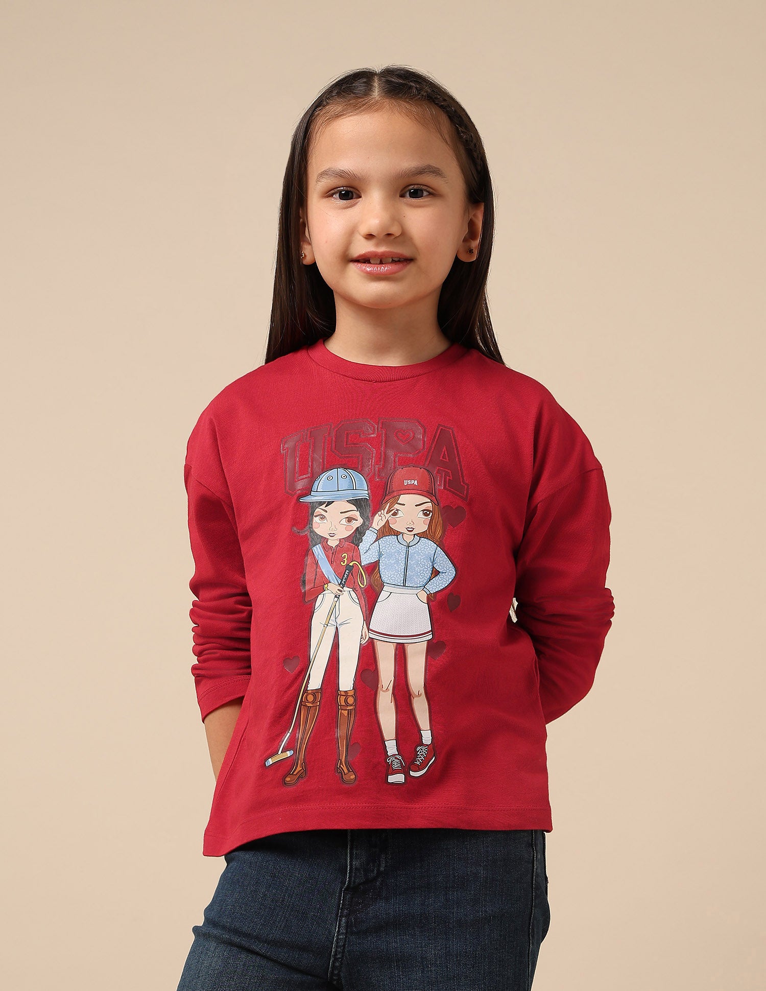 Girls Graphic Brand Printed Top