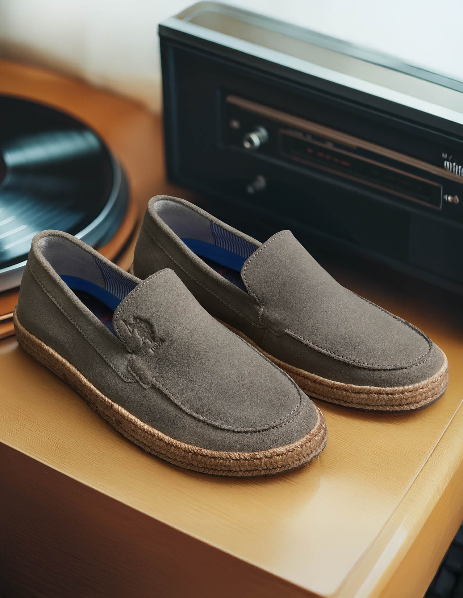 Mens Oudi Suede Slip-On Shoes Grey - U.S. Polo Assn. India | Large