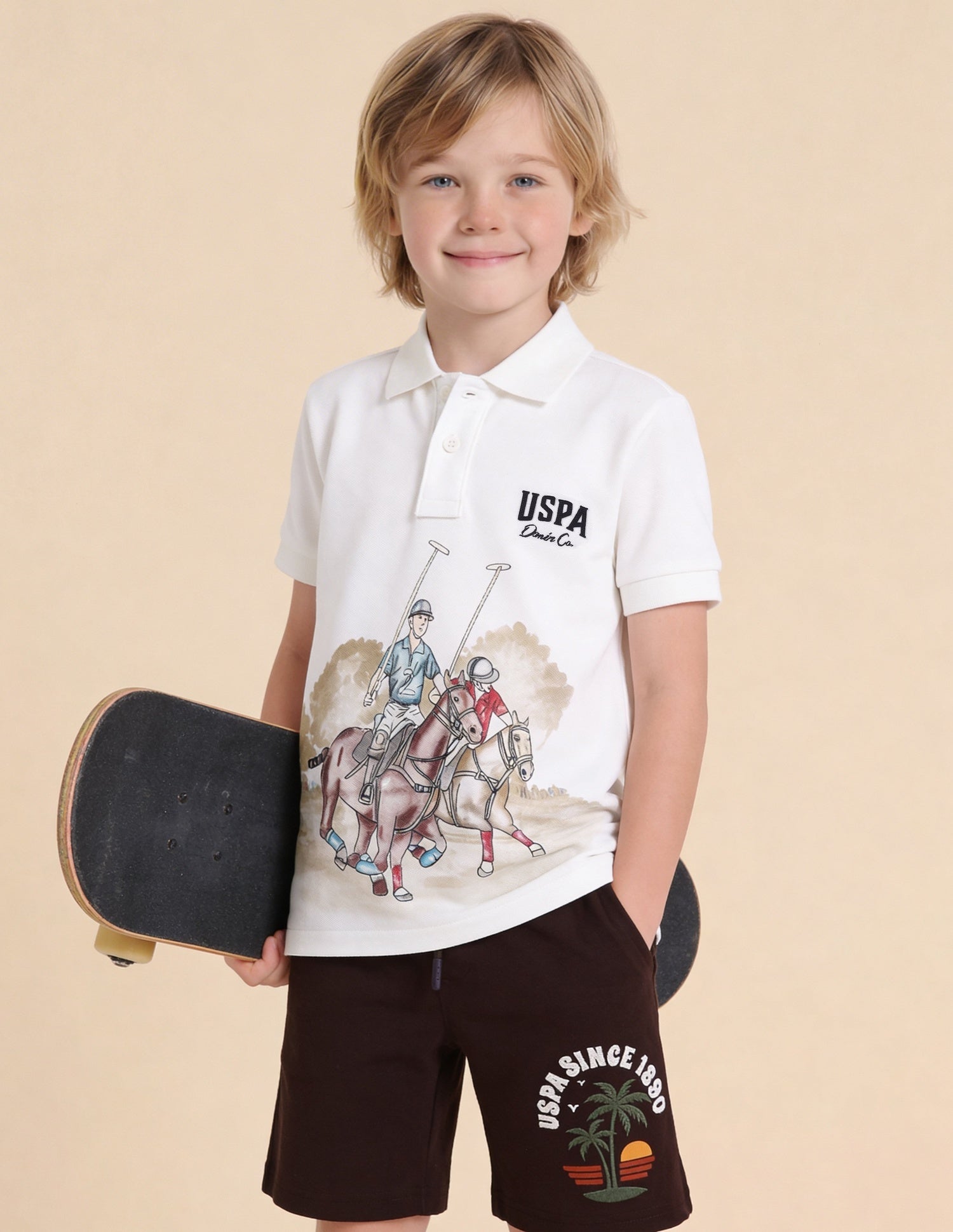 Graphic Brand Printed Regular Fit Polo Shirt