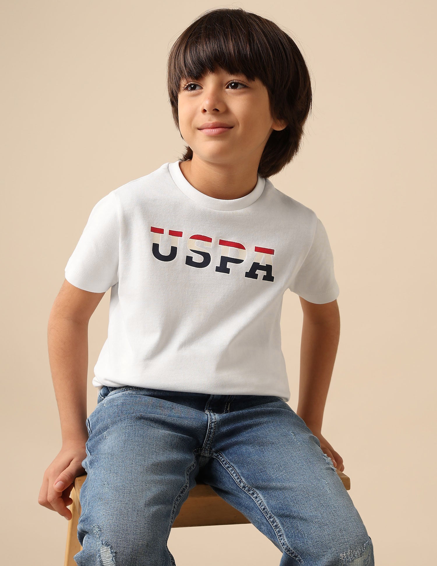 Boys Brand Printed Regular Fit T Shirt