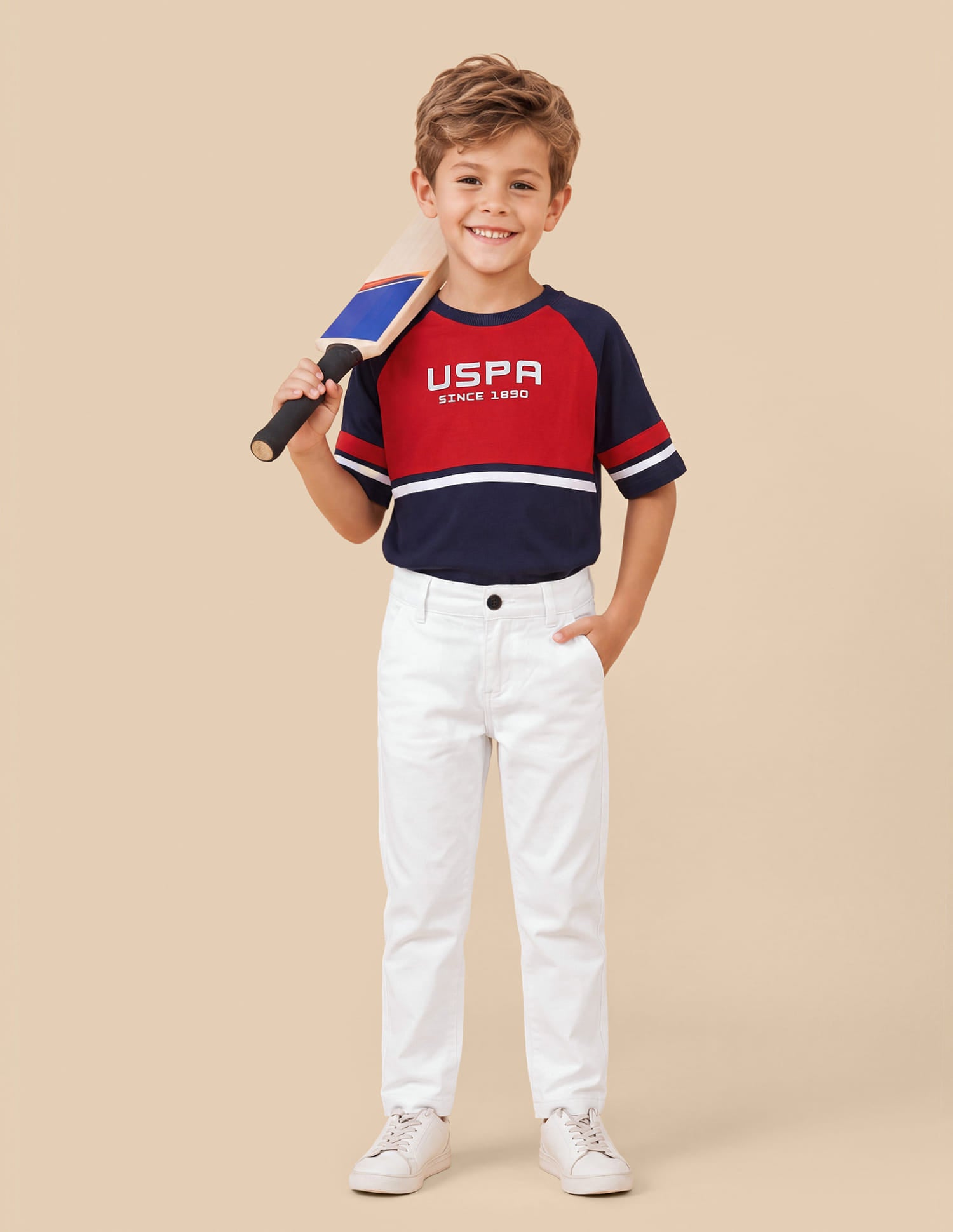 Twill Slim Fit Trousers White - U.S. Polo Assn. India | Large