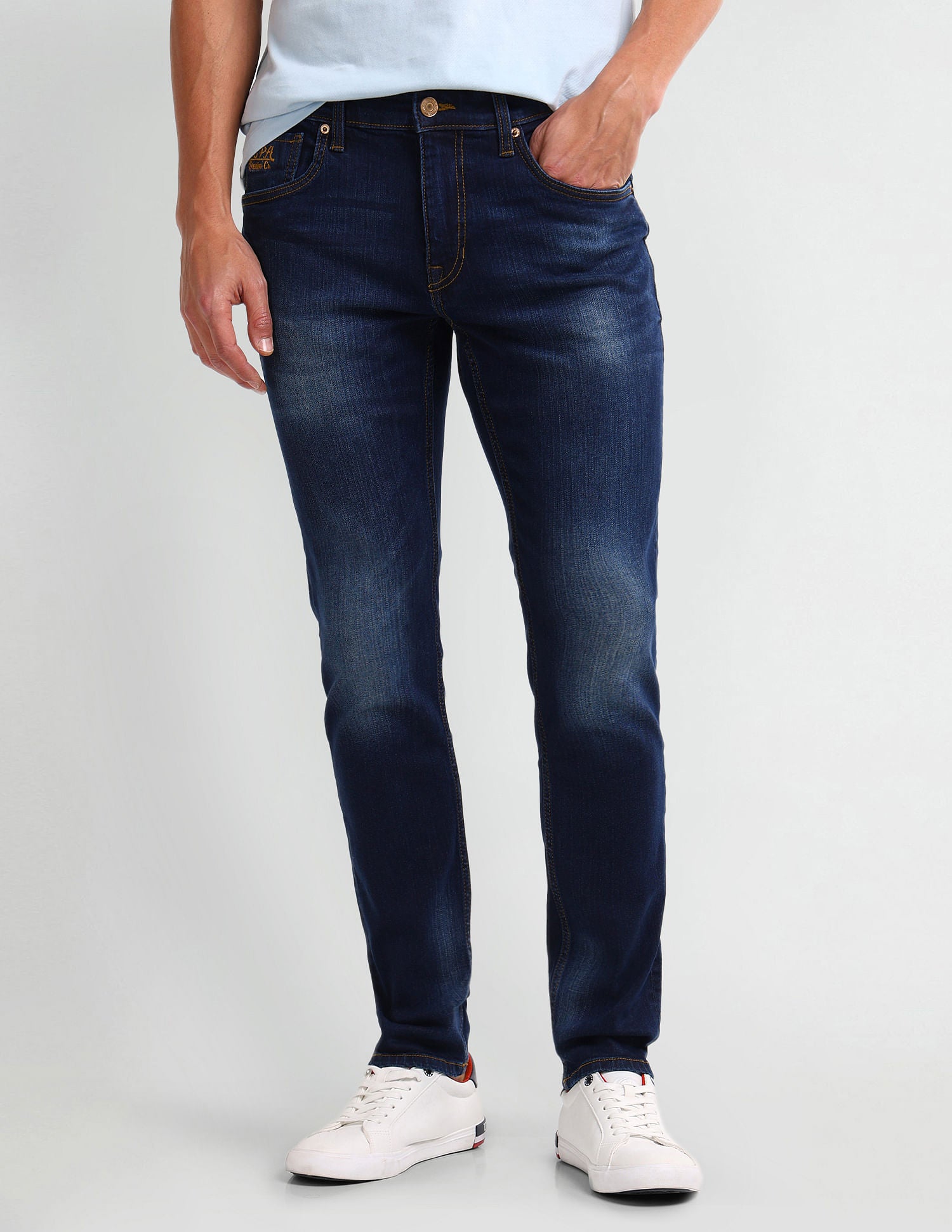 Brandon Slim Tapered Blue Jeans Blue - U.S. Polo Assn. India | Large