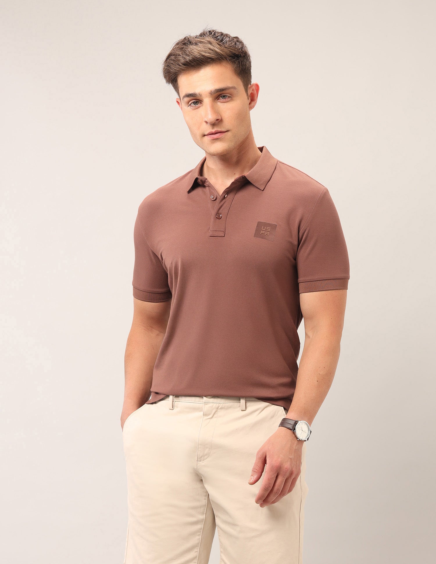 Solid Muscle Fit Polo Shirt