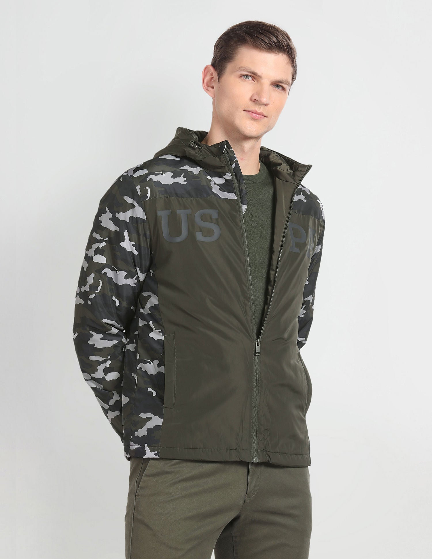 Lightweight Camouflage Hooded Jacket – U.S. Polo Assn. India