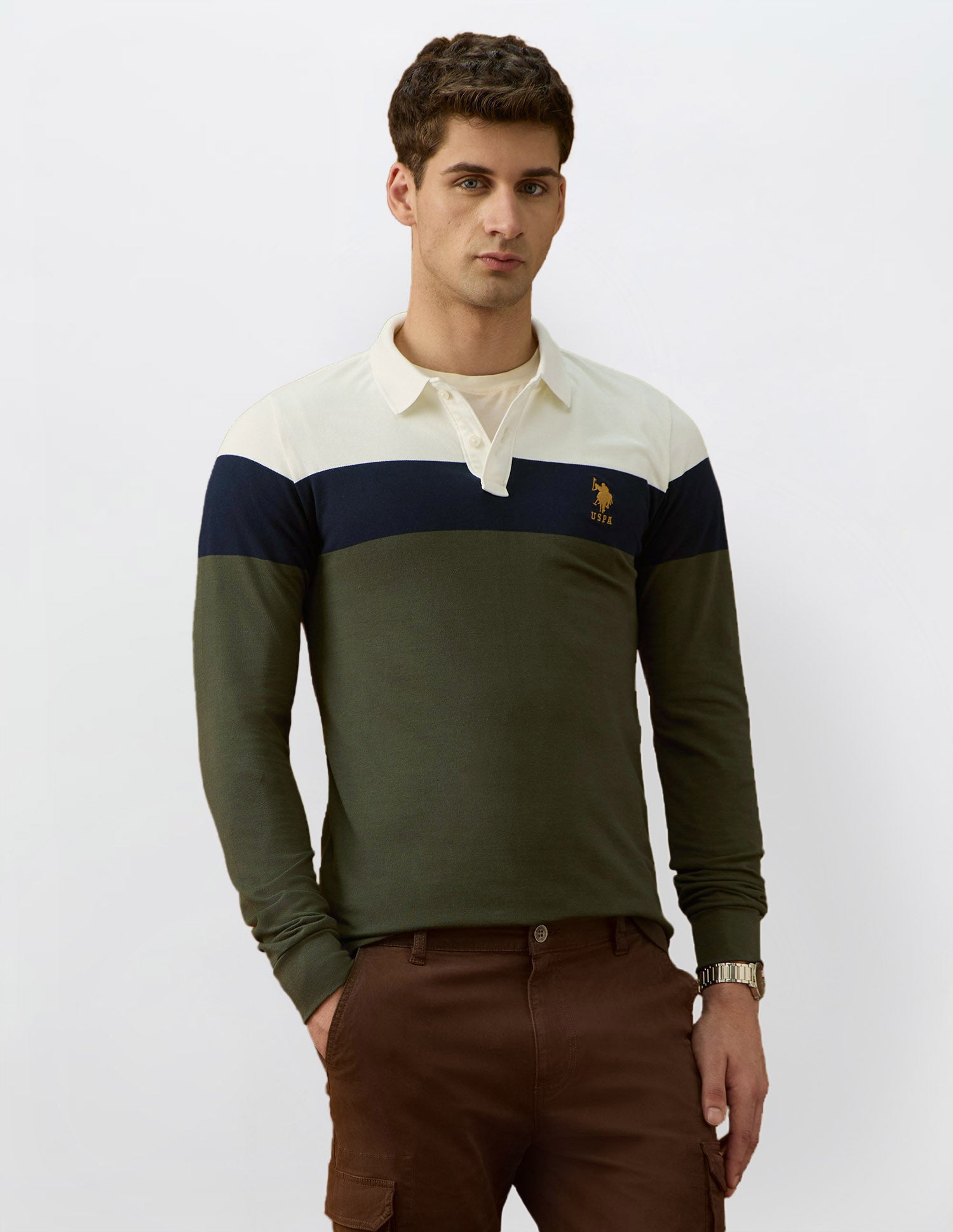 Colourblocked Equestrian Aisle Theater Polo Shirt