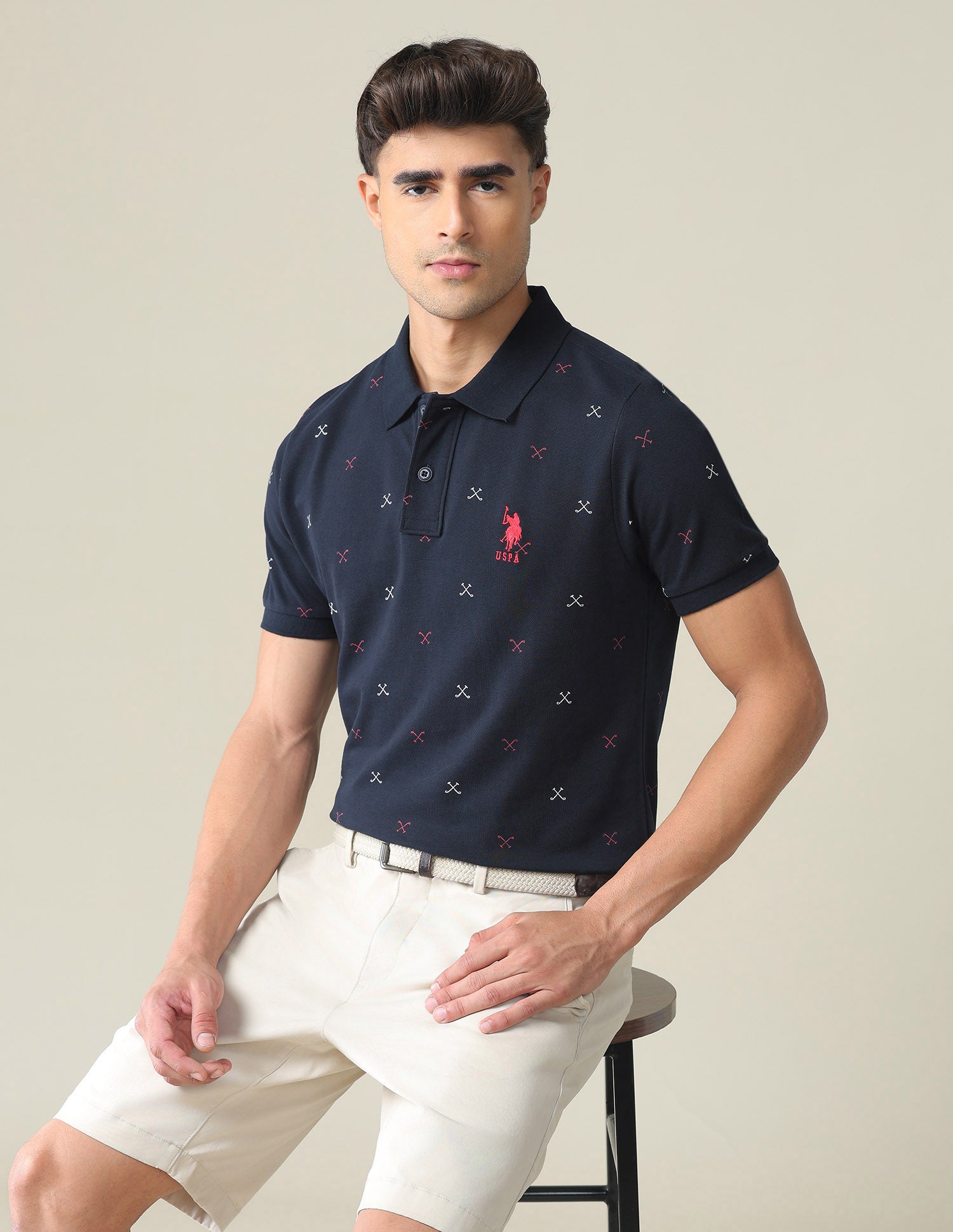All Over Brand Print Polo Shirt