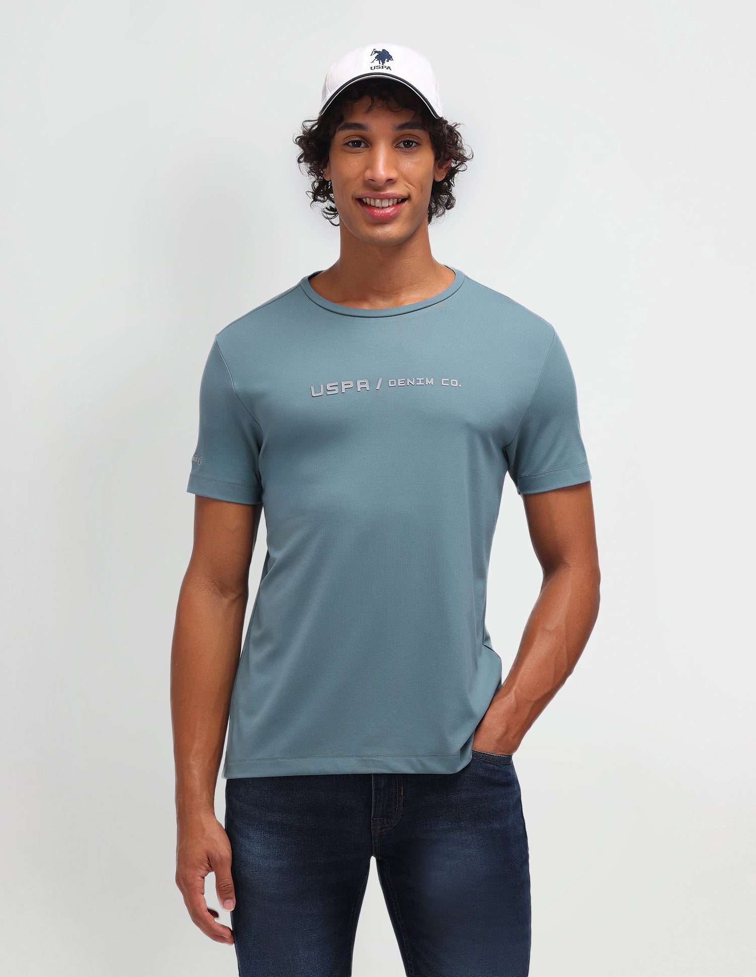 Solid Muscle Fit T-Shirt Blue - U.S. Polo Assn. India | Large