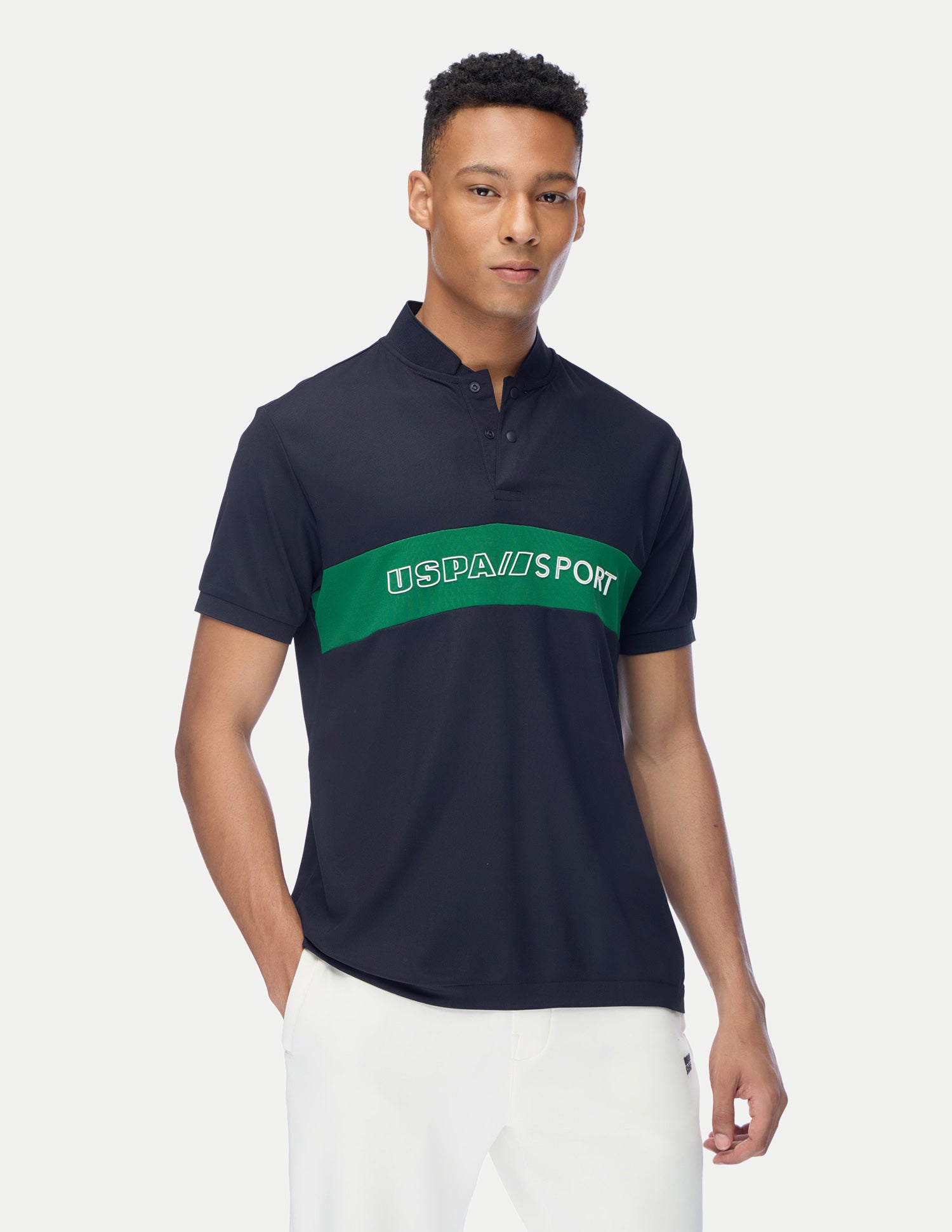 Brand Embossed Regular Fit Active Polo Shirt Navy - U.S. Polo Assn. India | Large