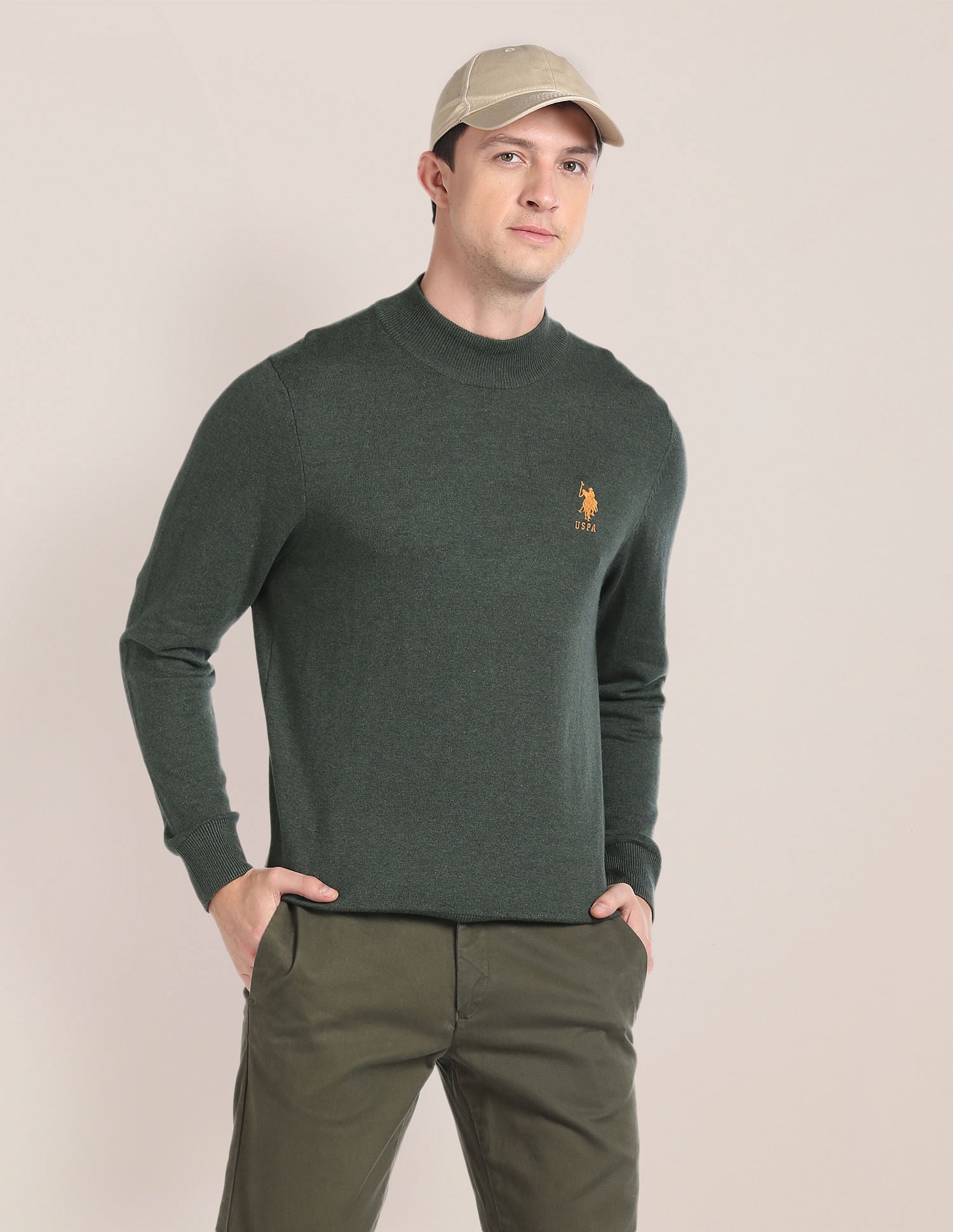 Mock Neck Solid Sweater – U.S. Polo Assn. India