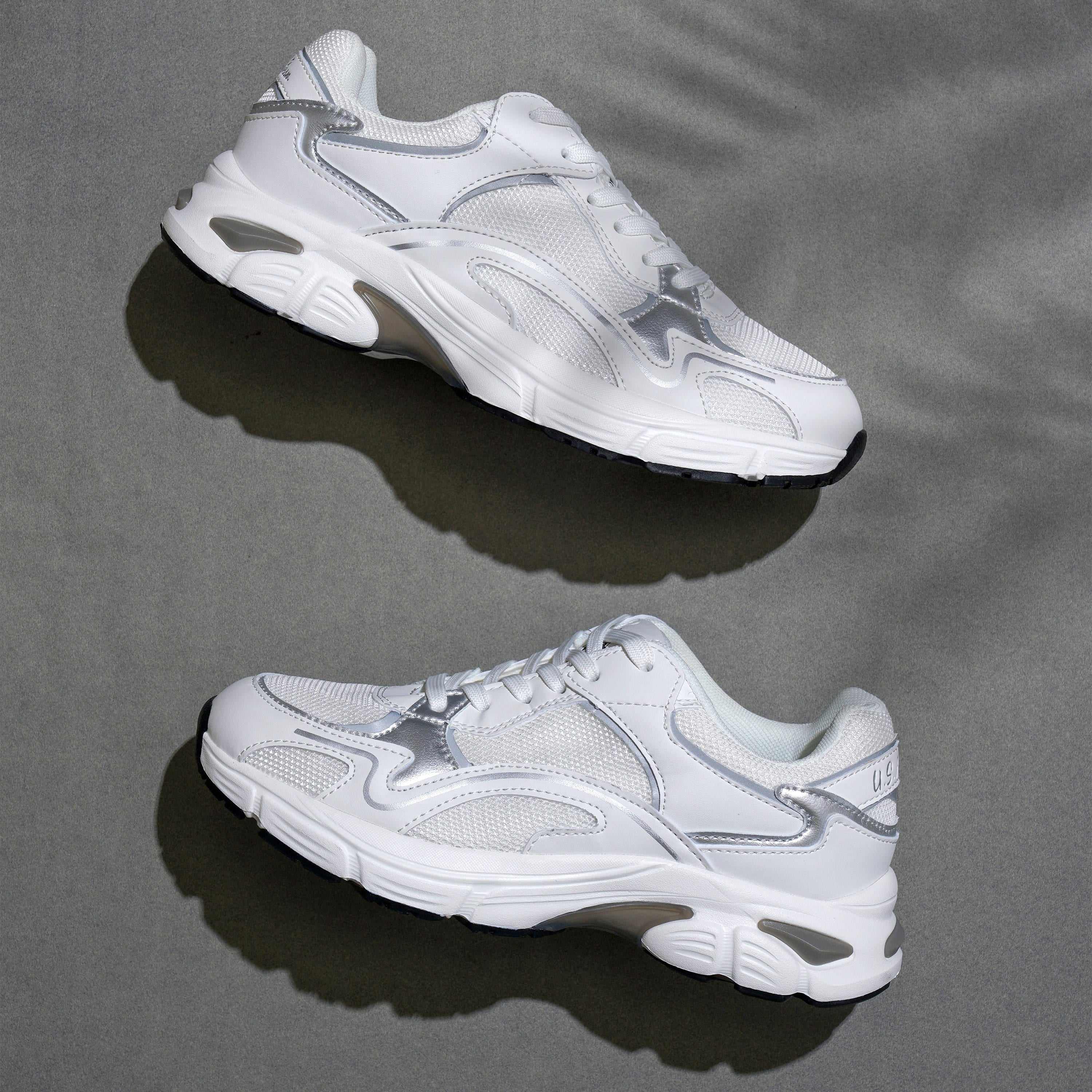 Women Metallic Logo Felicia Sneakers White - U.S. Polo Assn. India | Large