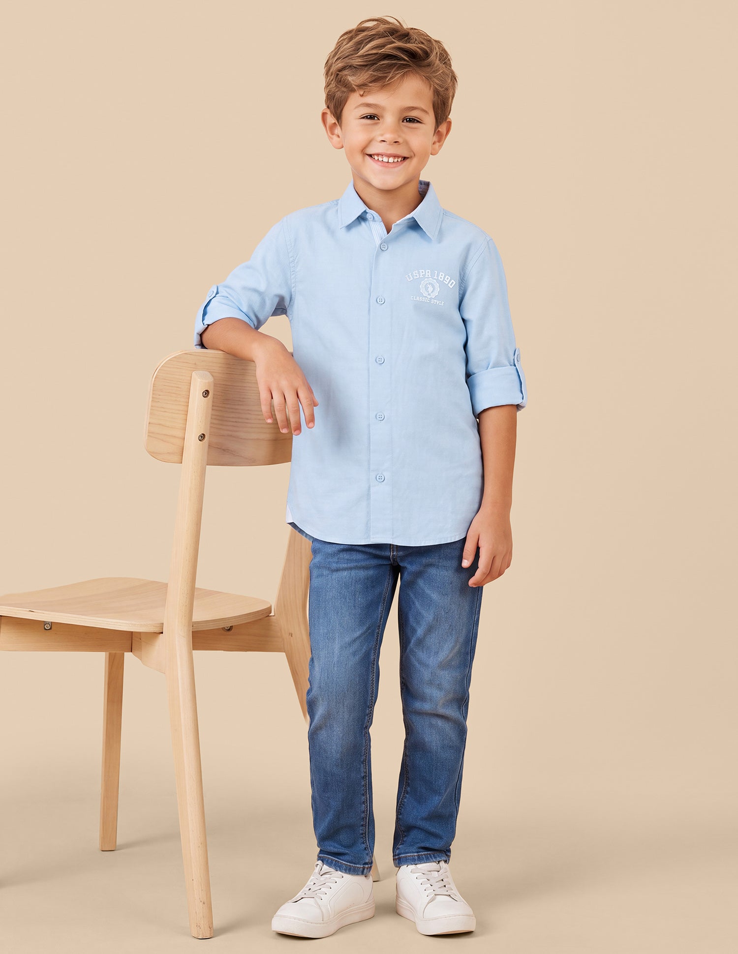 Oxford Regular Fit Shirt Light Blue - U.S. Polo Assn. India | Large