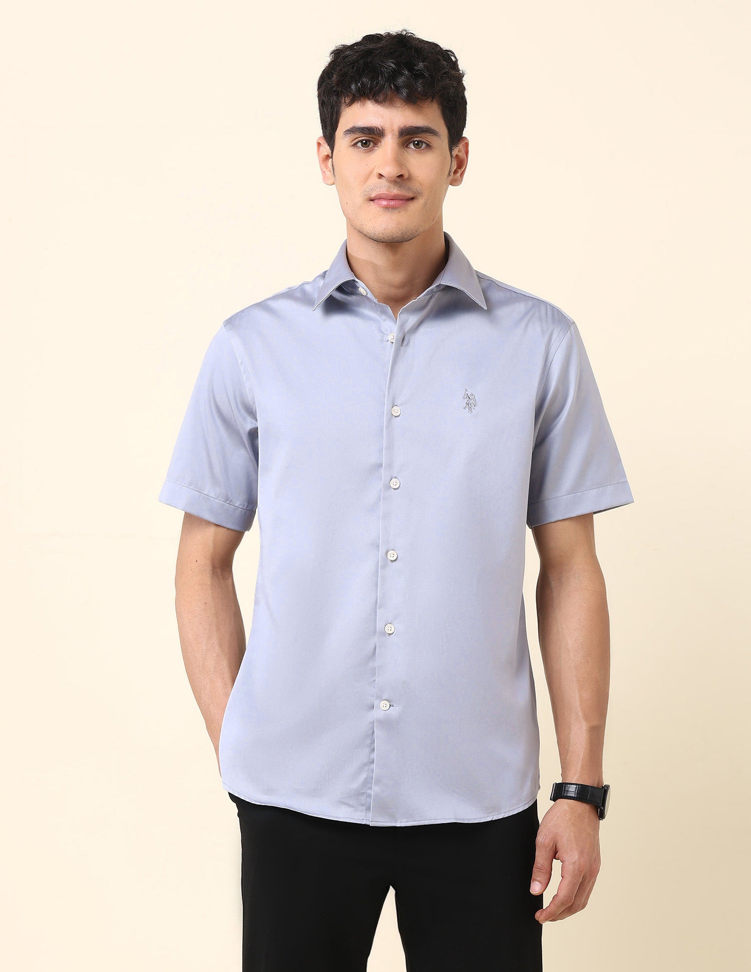 Solid Tailored Fit Shirt