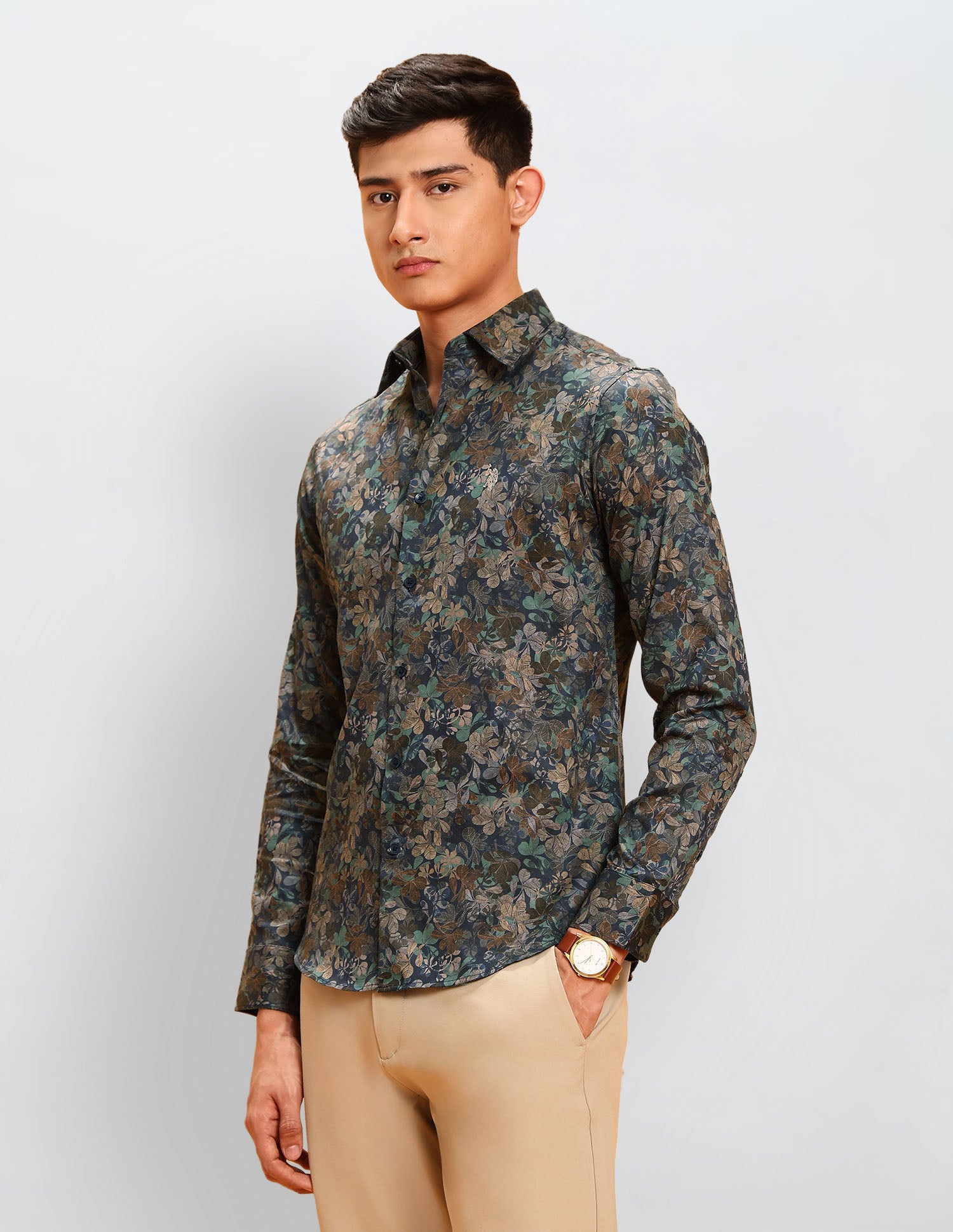 Floral Printed Satin Shirt