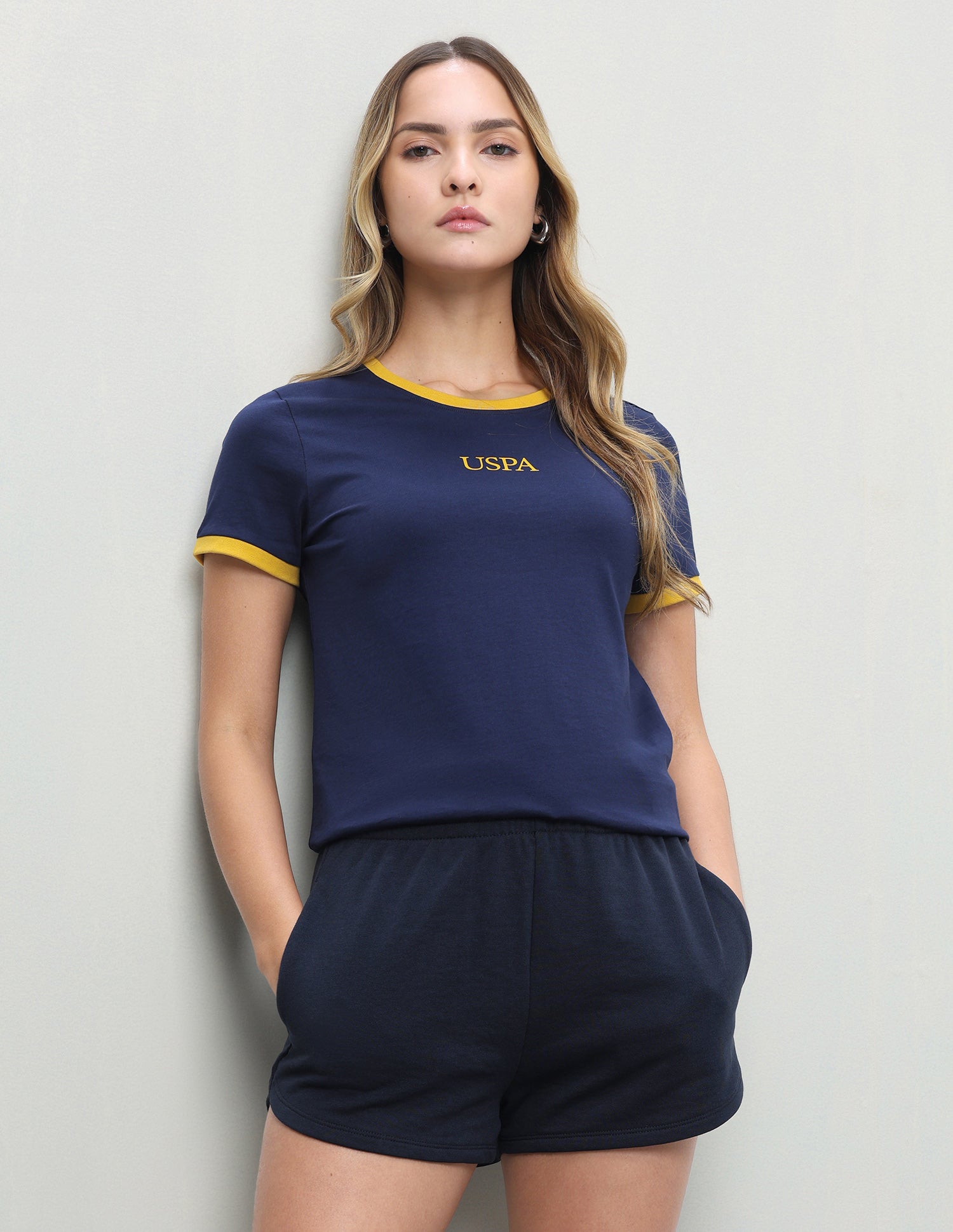 Brand Printed Regular Fit T-Shirt Navy - U.S. Polo Assn. India | Large
