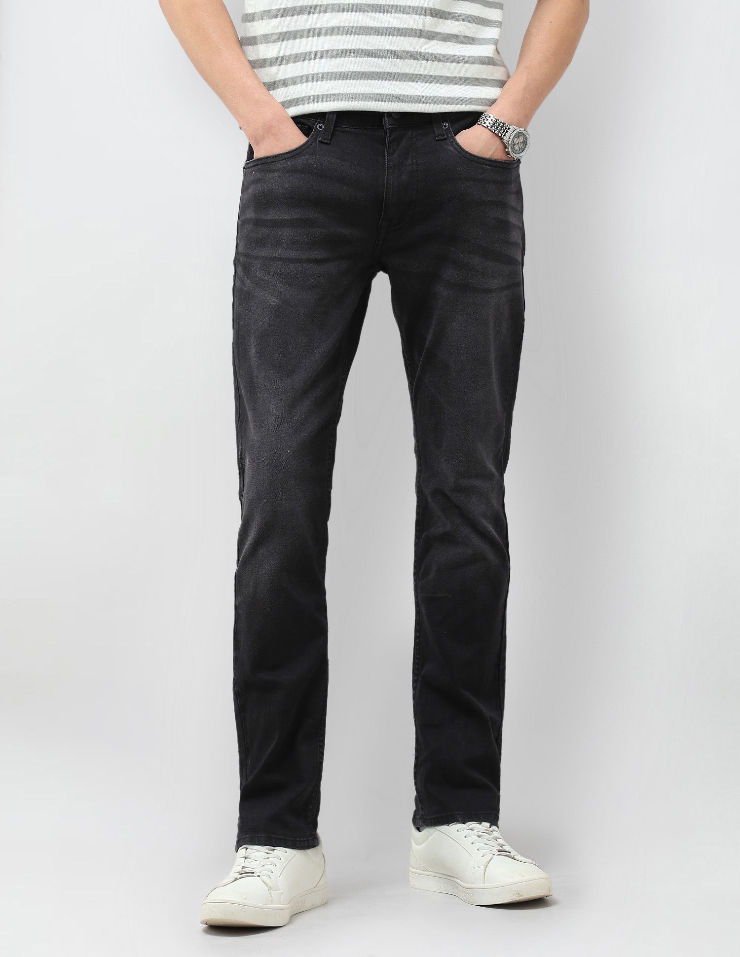 Brandon Slim Tapered Fit Black Jeans