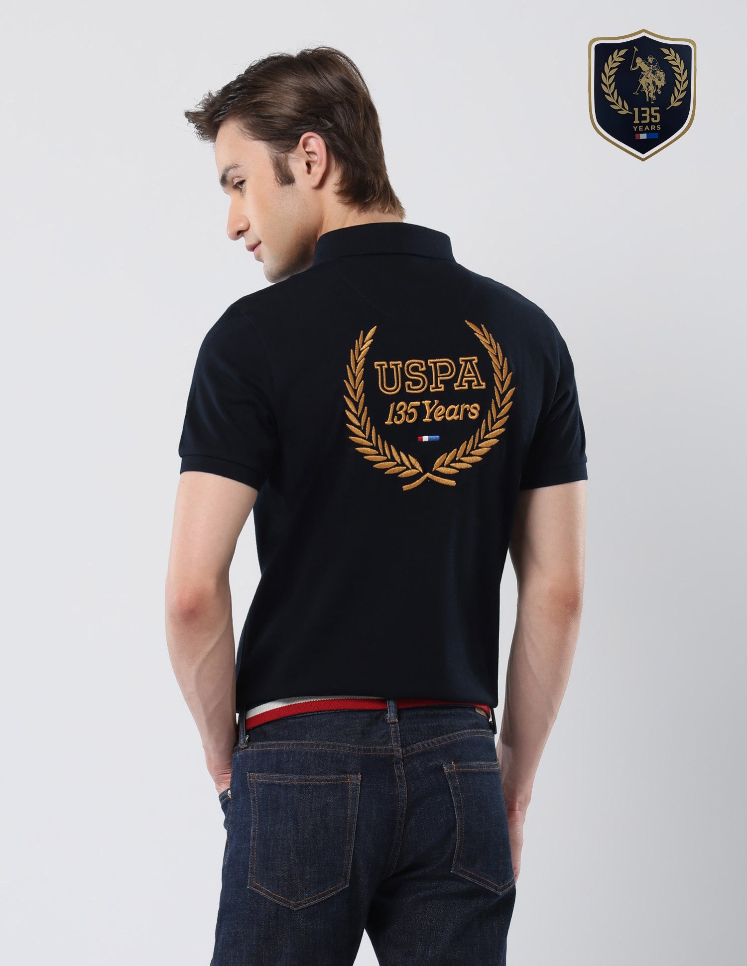Brand Embroidered 135 Anniversary Polo Shirt Navy - U.S. Polo Assn. India | Large
