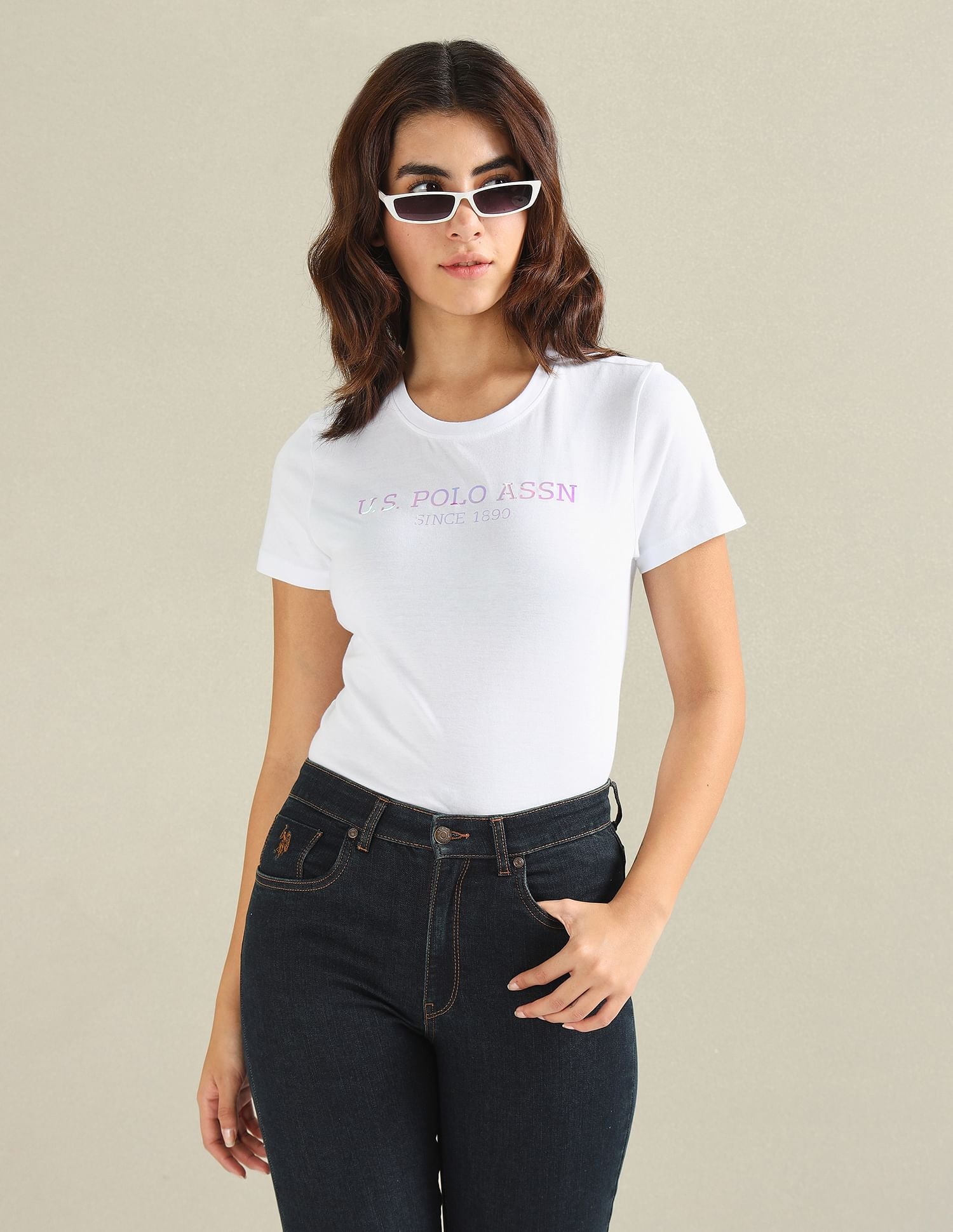 Pure Cotton Brand Print T-Shirt White - U.S. Polo Assn. India | Large