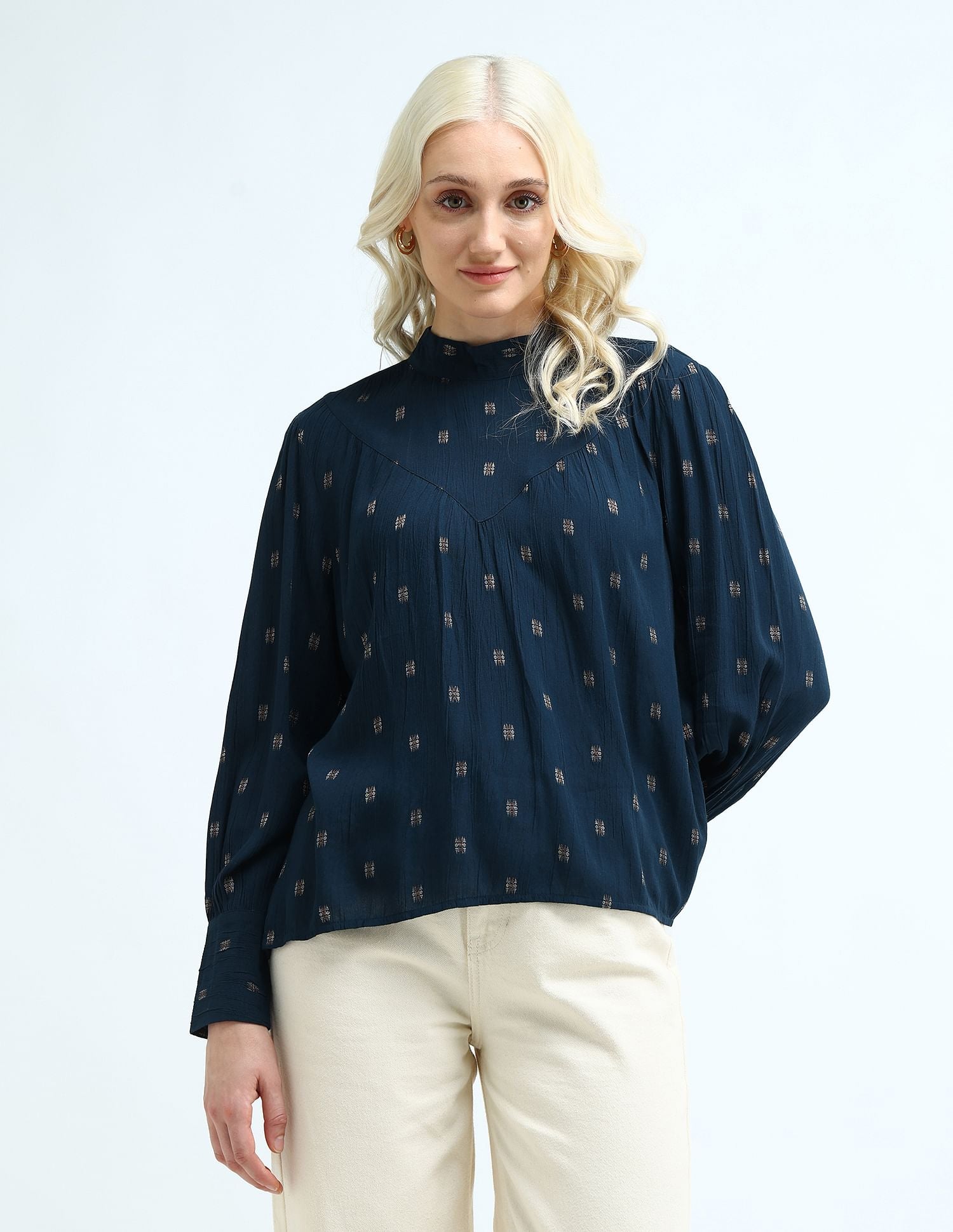 Patterned Weave Regular Fit Top