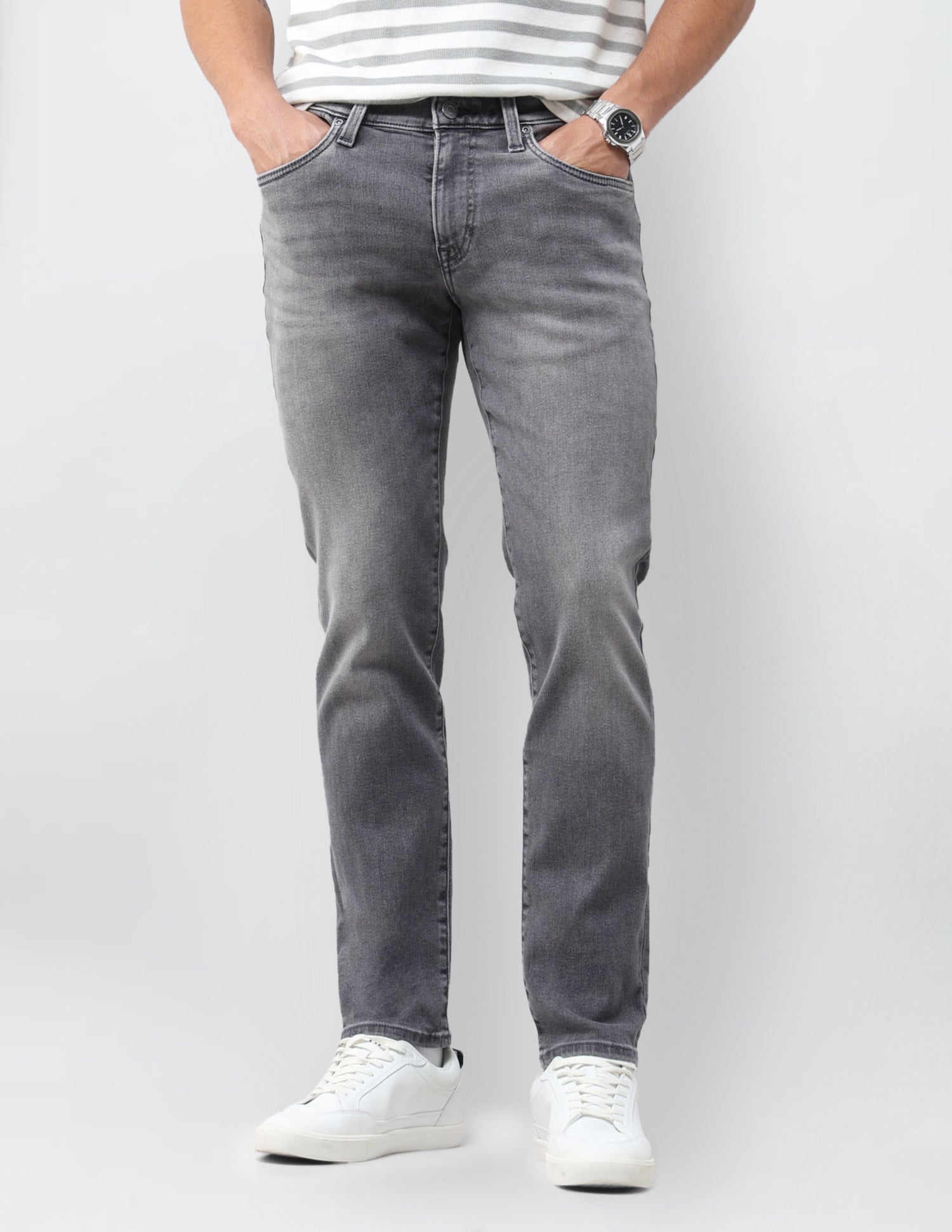 Brandon Slim Tapered Fit Grey Jeans