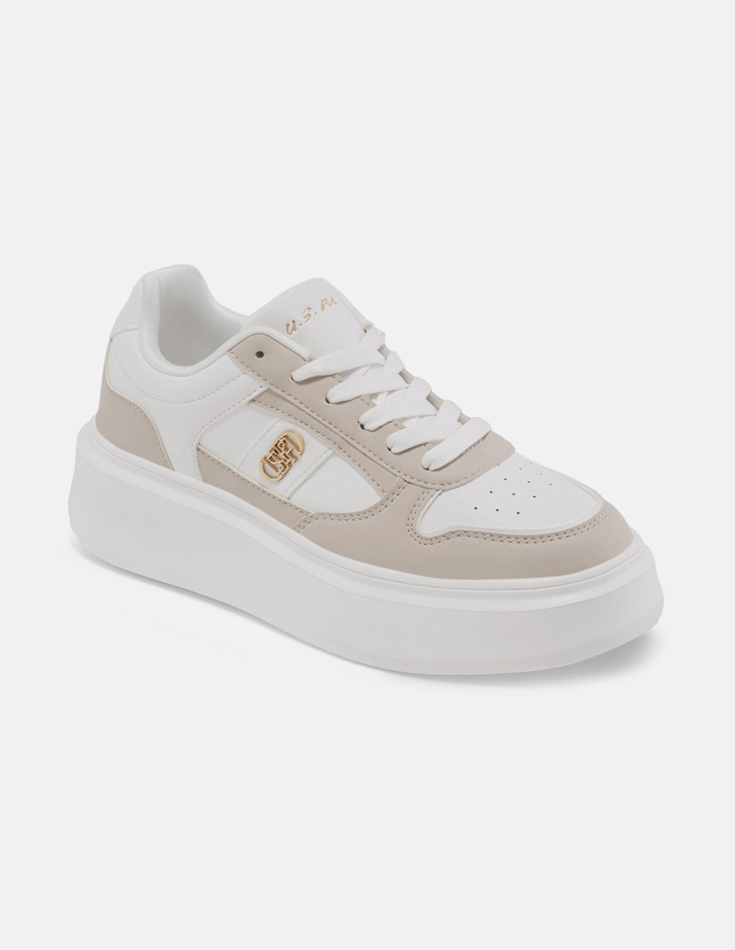 Colour Blocked Keya Sneakers Beige - U.S. Polo Assn. India | Large