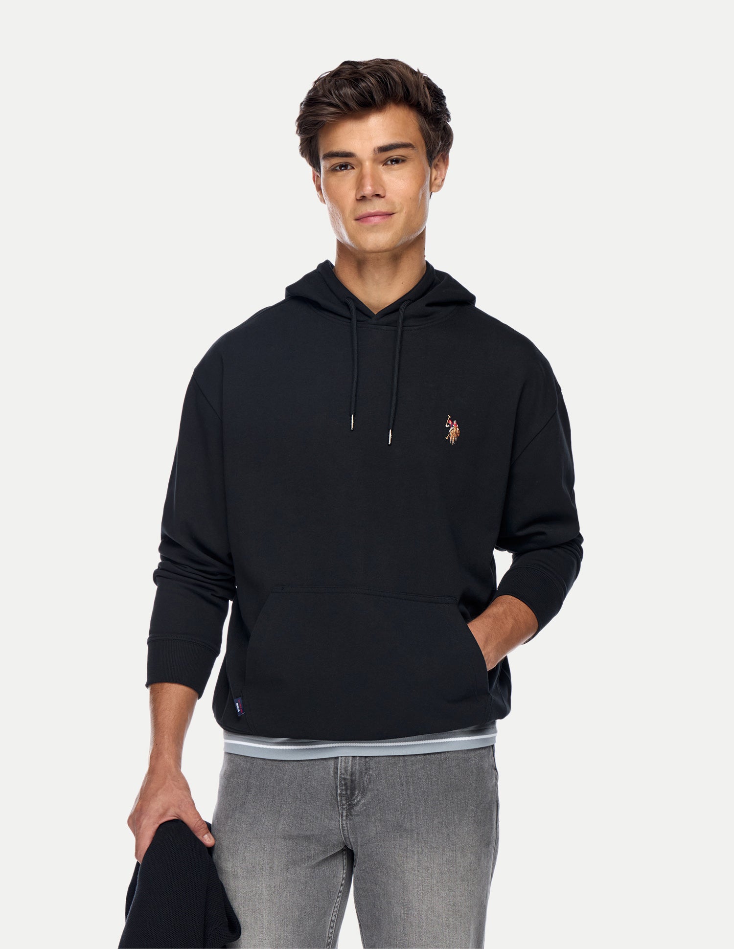 Solid Relaxed Fit Sweatshirt Black - U.S. Polo Assn. India | Large