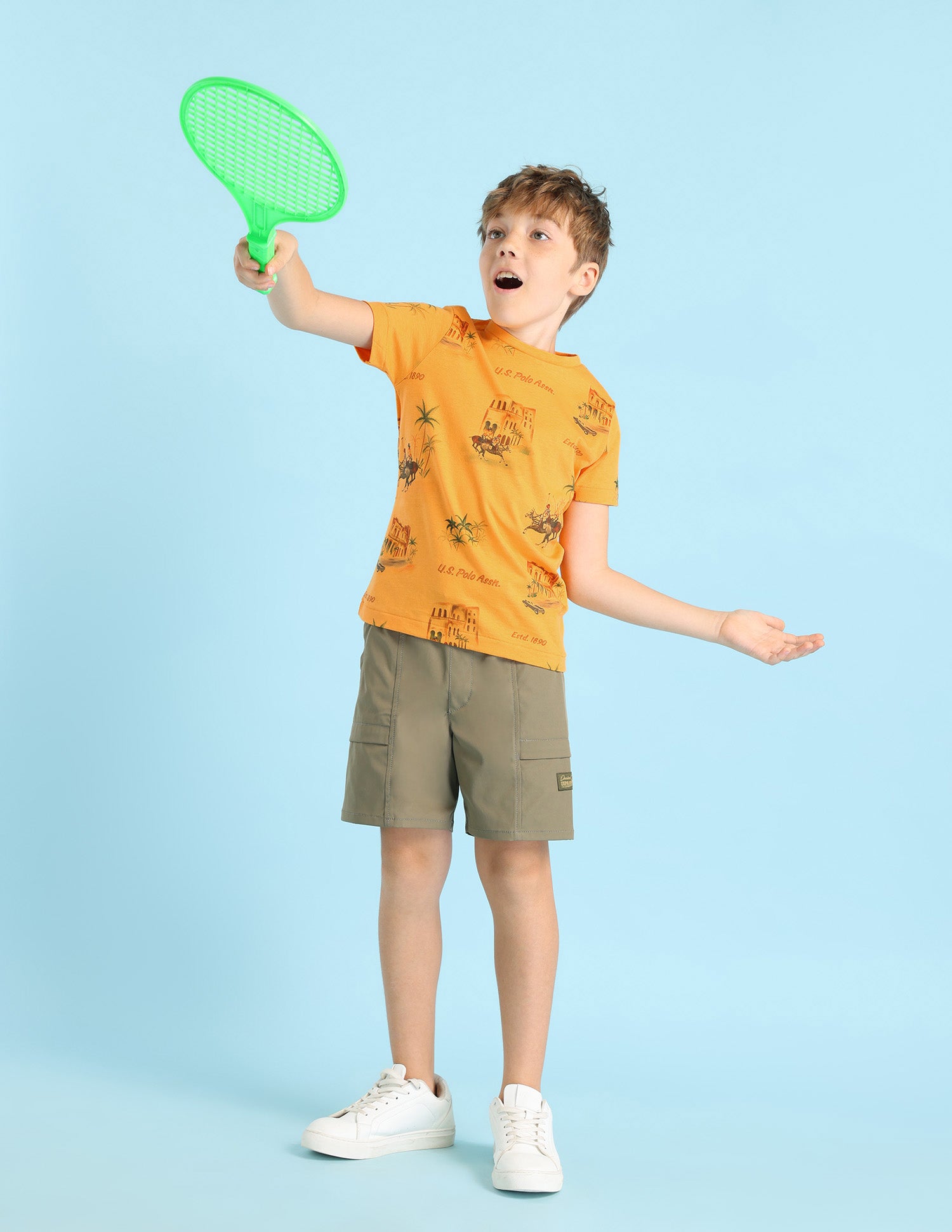 Boys Brand Printed Regular Fit T-Shirt