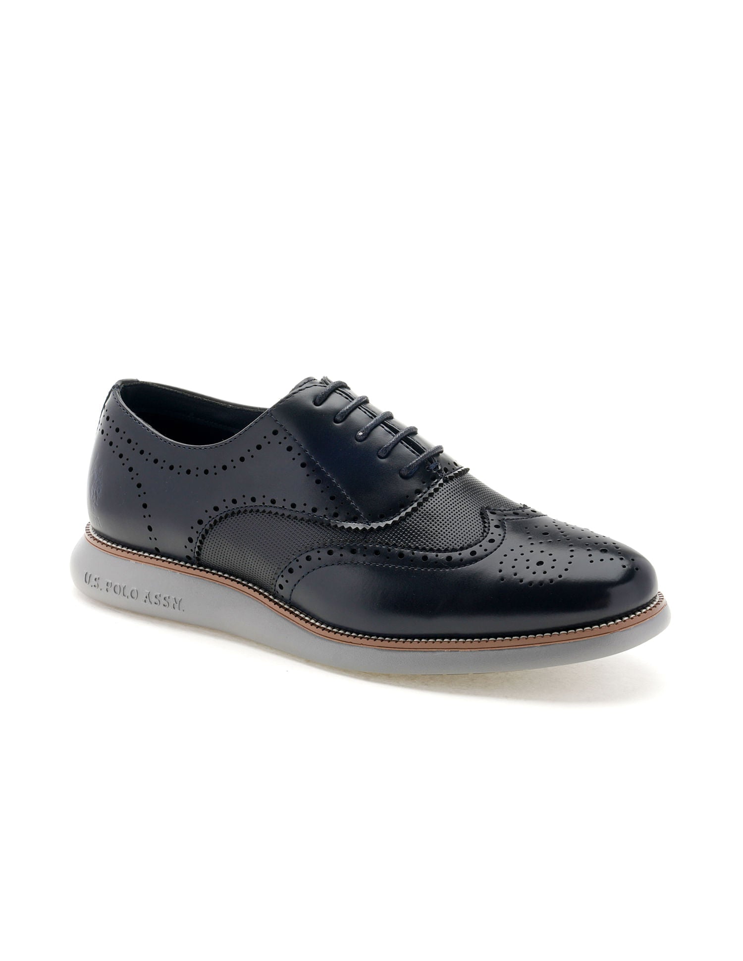 Men Marco Navy Work Casuals Lace Up Shoes Blue - U.S. Polo Assn. India | Large