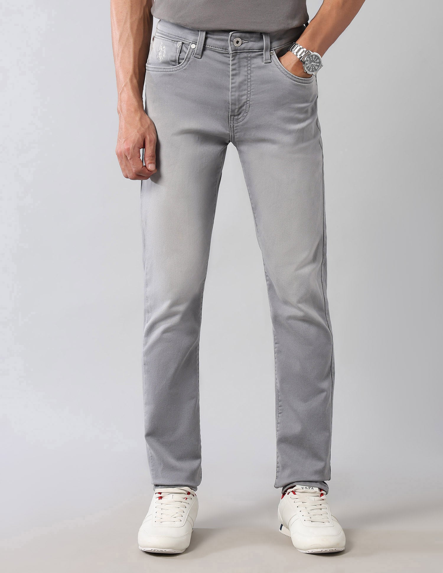 Regallo Skinny Fit Grey Ultra Soft Jeans – Polo India