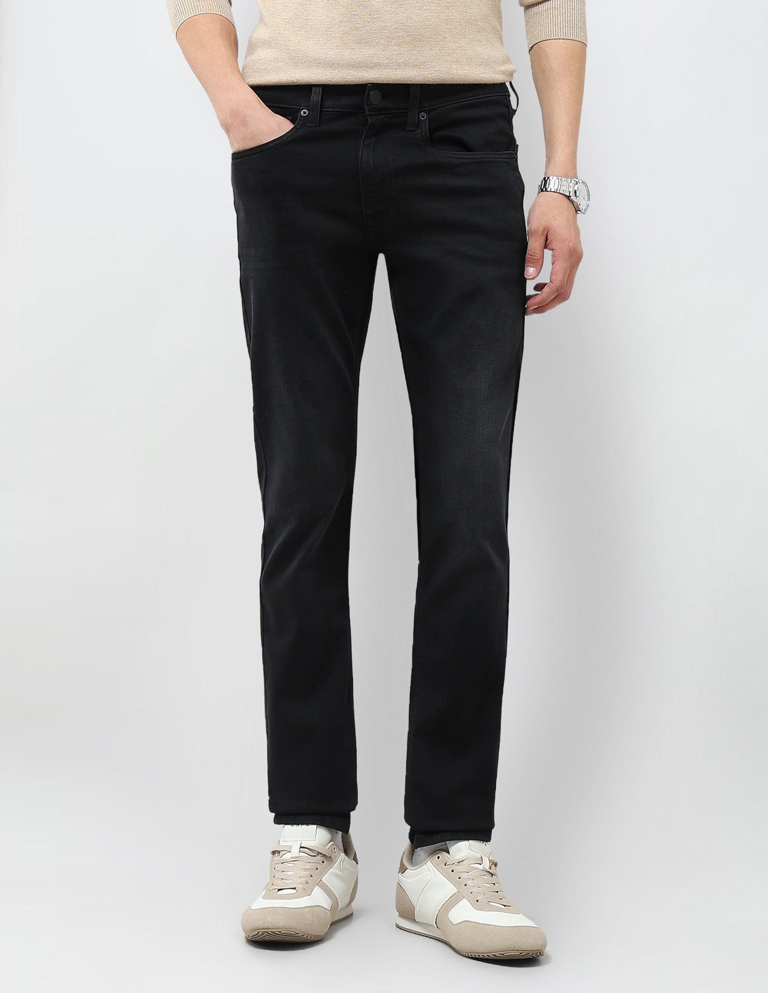 Regallo Skinny Fit Mid Rise Jeans Black - U.S. Polo Assn. India | Large