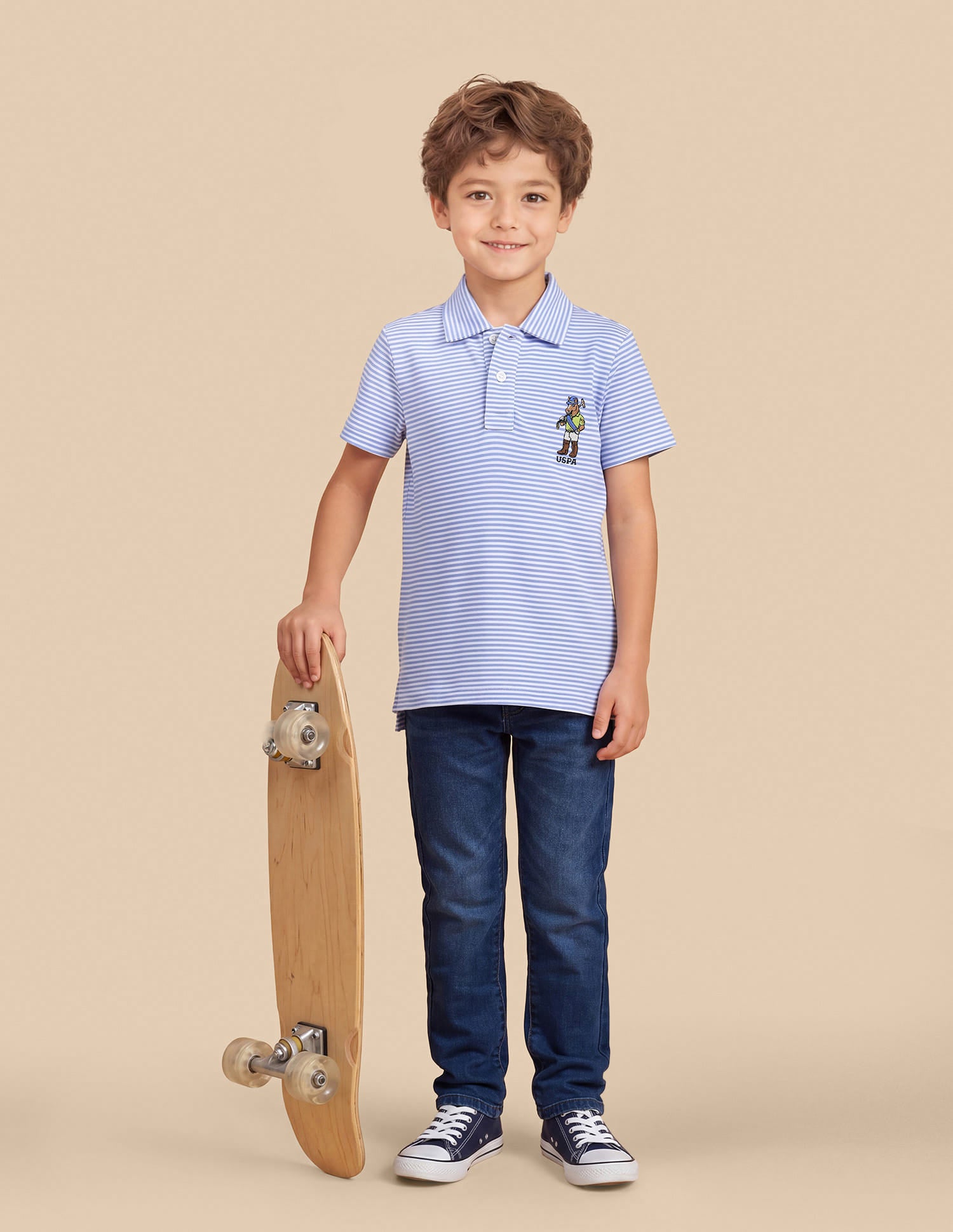 Horizontal Striped Regular Fit Polo Shirt Blue - U.S. Polo Assn. India | Large