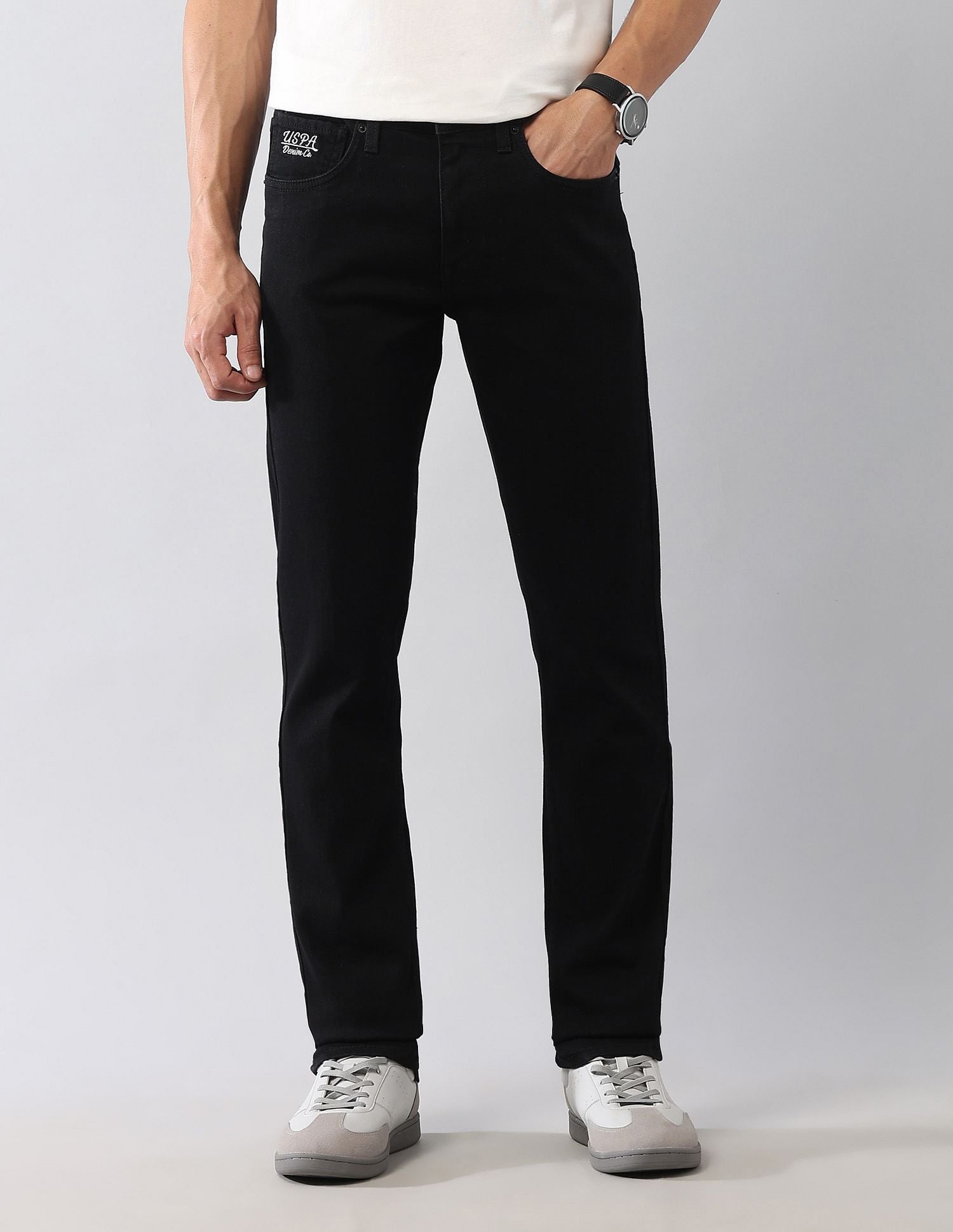 Regallo Skinny Fit Black Jeans Black - U.S. Polo Assn. India | Large