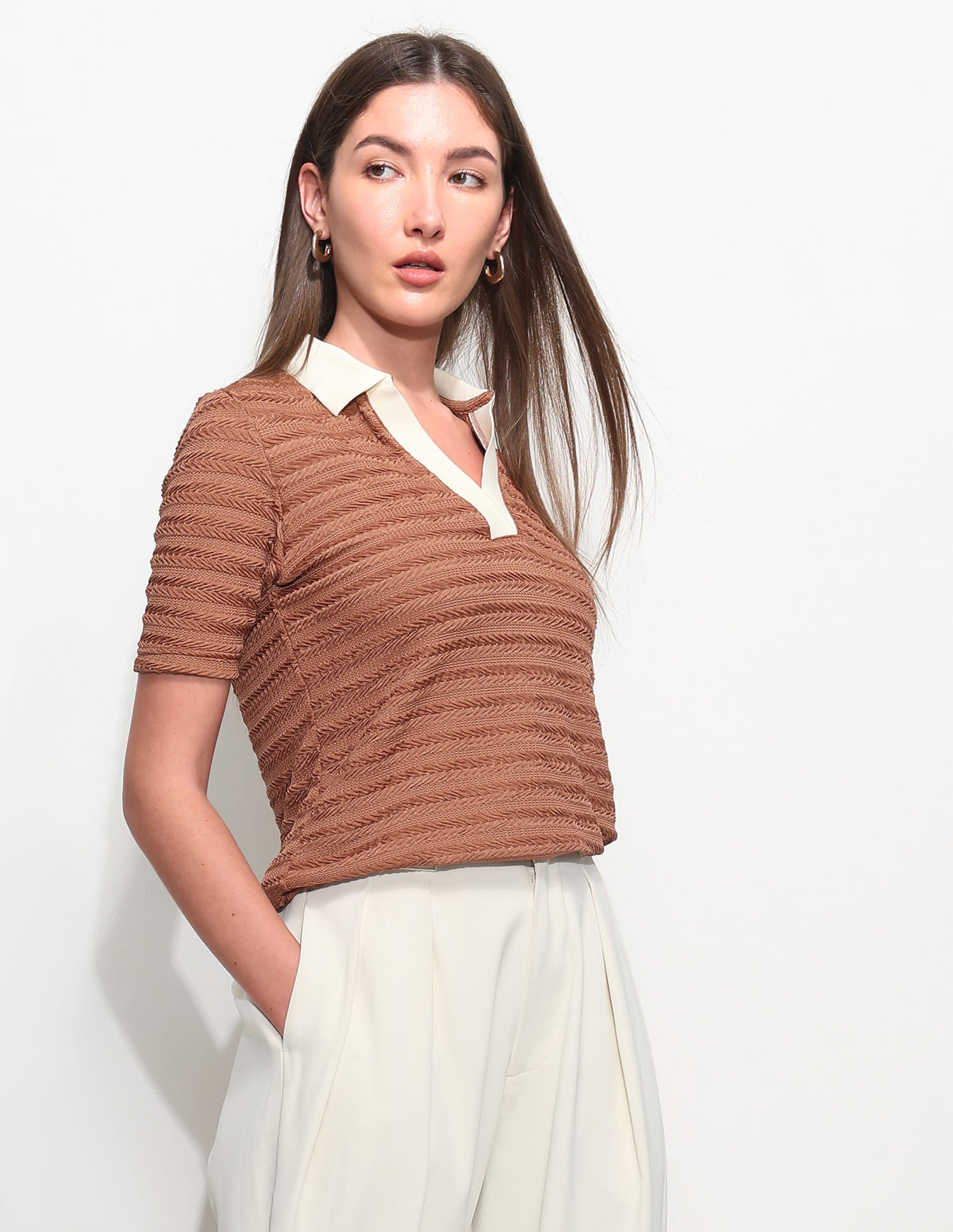 Textured Regular Fit Polo Shirt