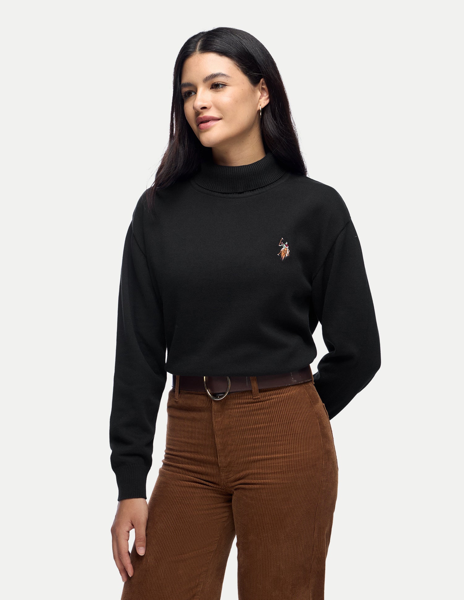 Solid Regular Fit Sweater Black - U.S. Polo Assn. India | Large