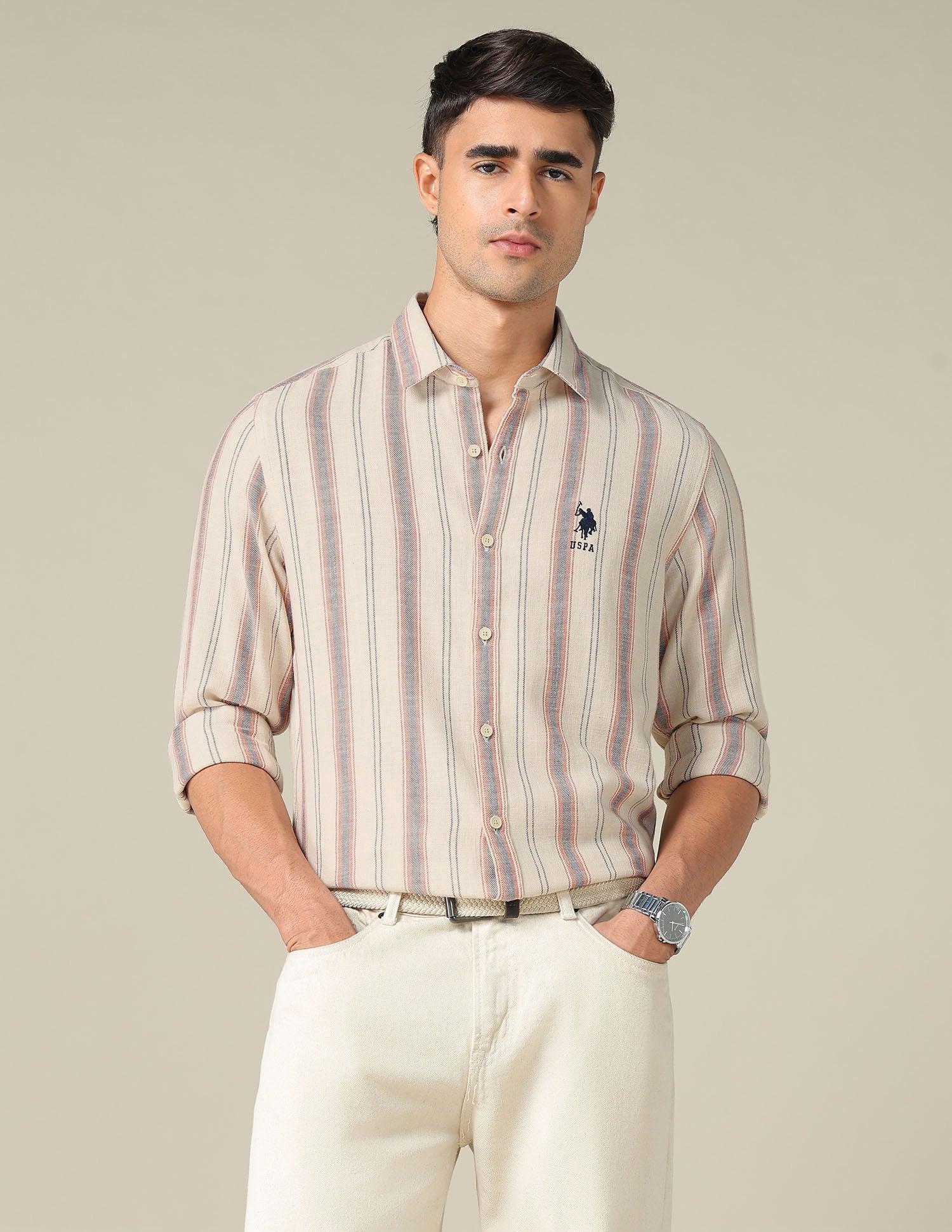Regular Fit Vertical Striped Shirt