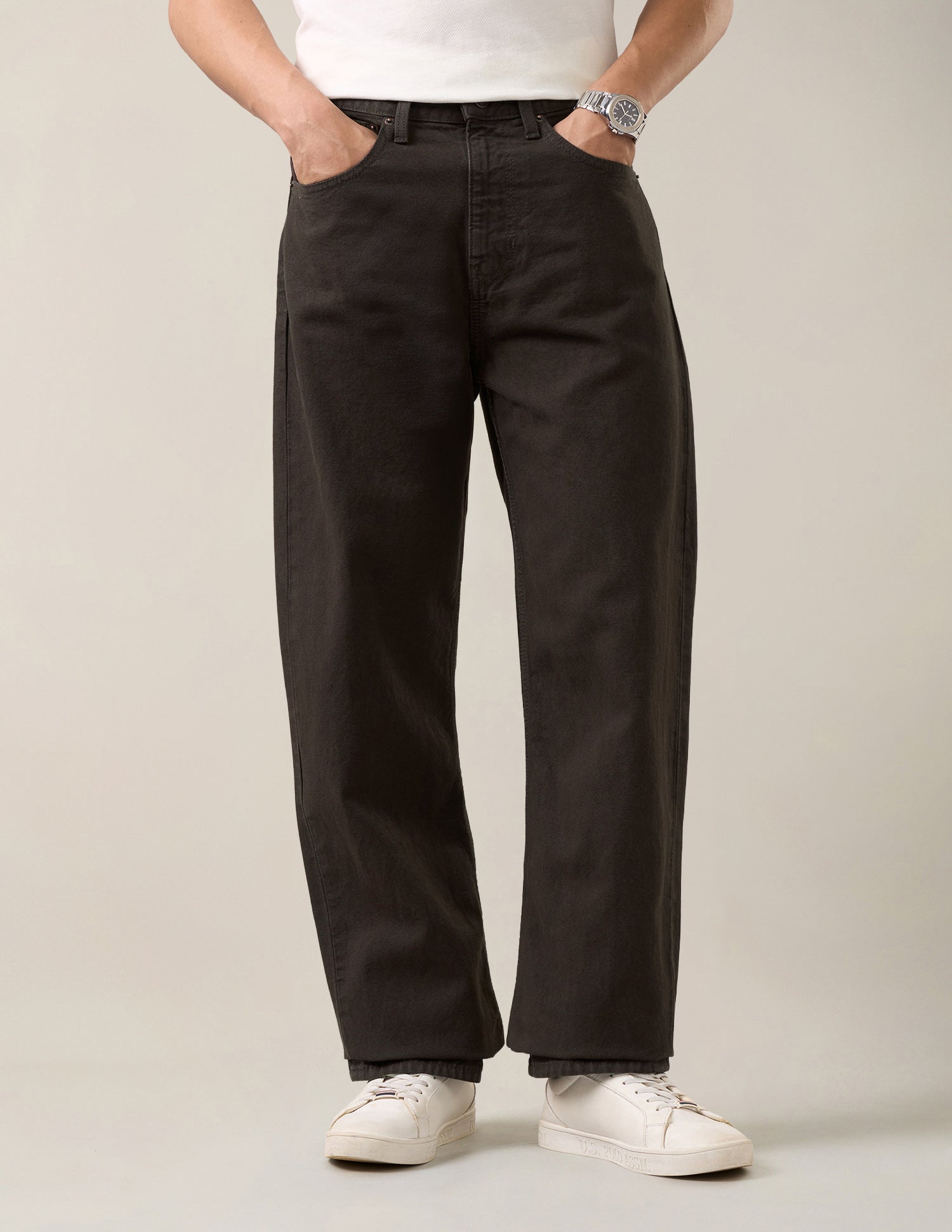 Logan Loose Straight Fit Brown Jeans Dark Brown - U.S. Polo Assn. India | Large