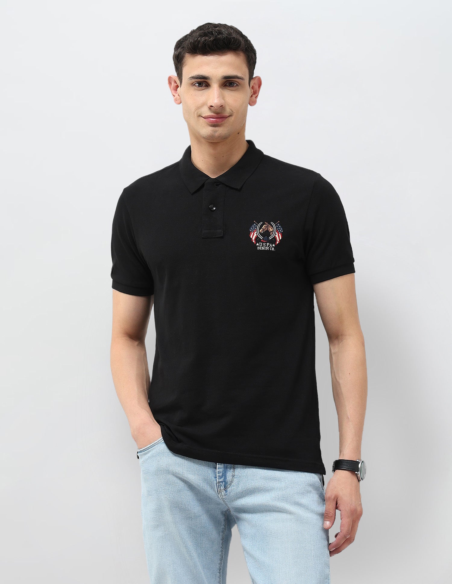 Solid Muscle Fit Polo Shirt