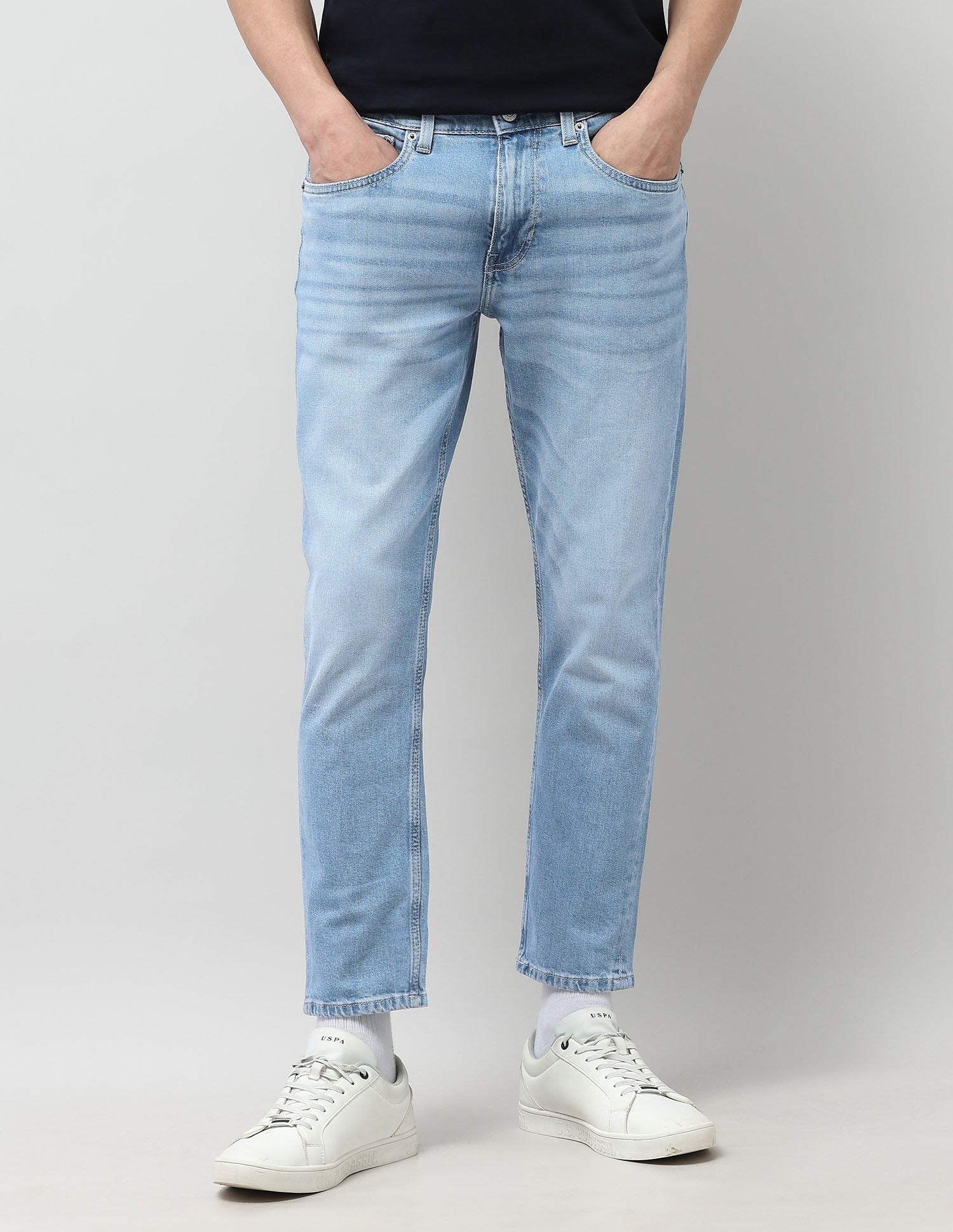 Cole Comfort Cropped Fit Blue Jeans