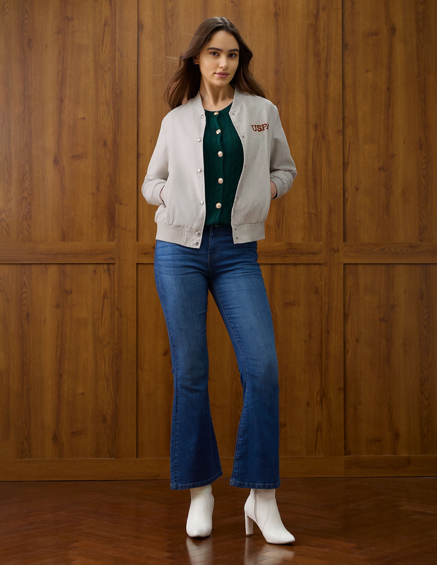 Brand Printed Regular Fit Jacket