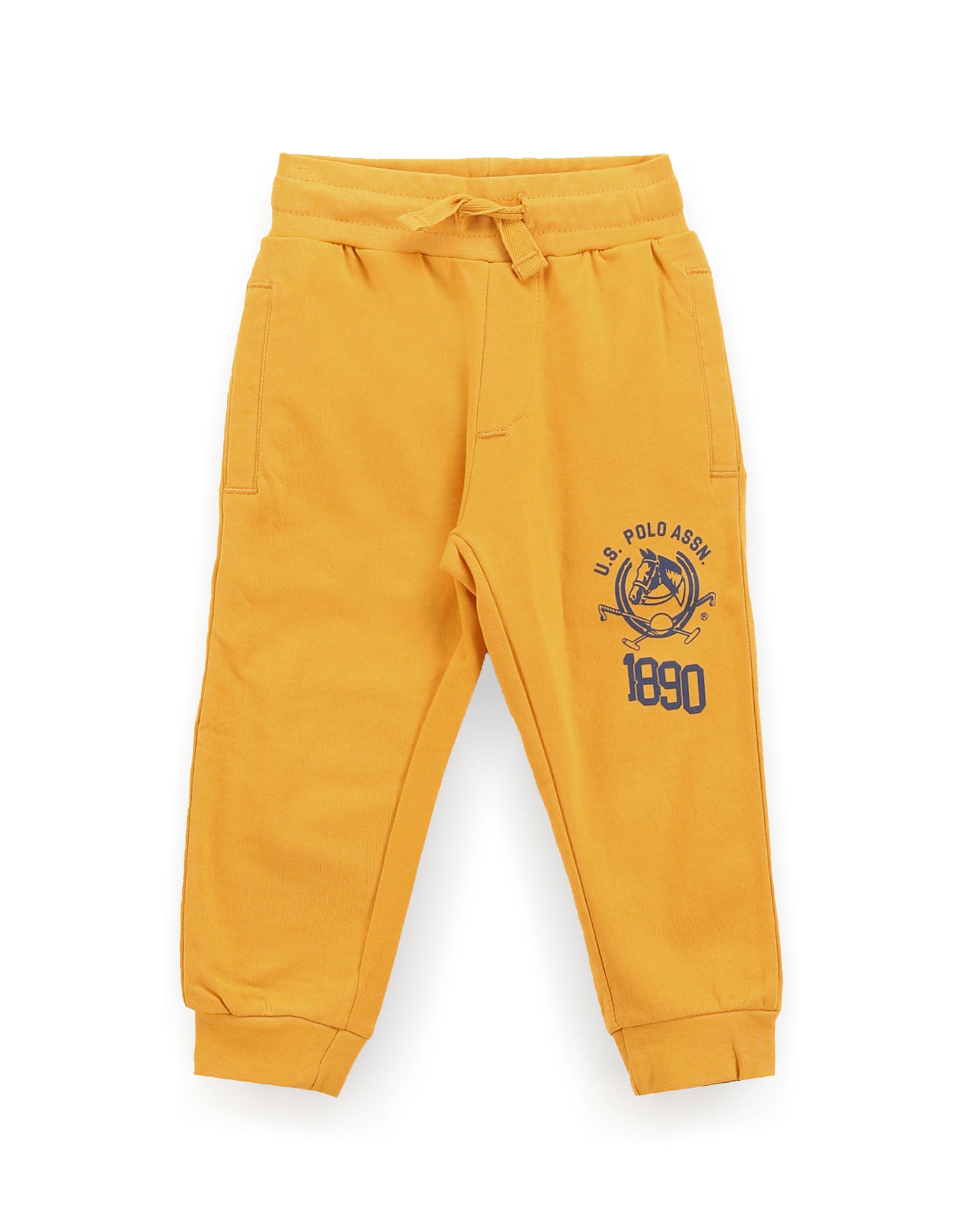 Boys Solid Logo Joggers Mustard - U.S. Polo Assn. India | Large