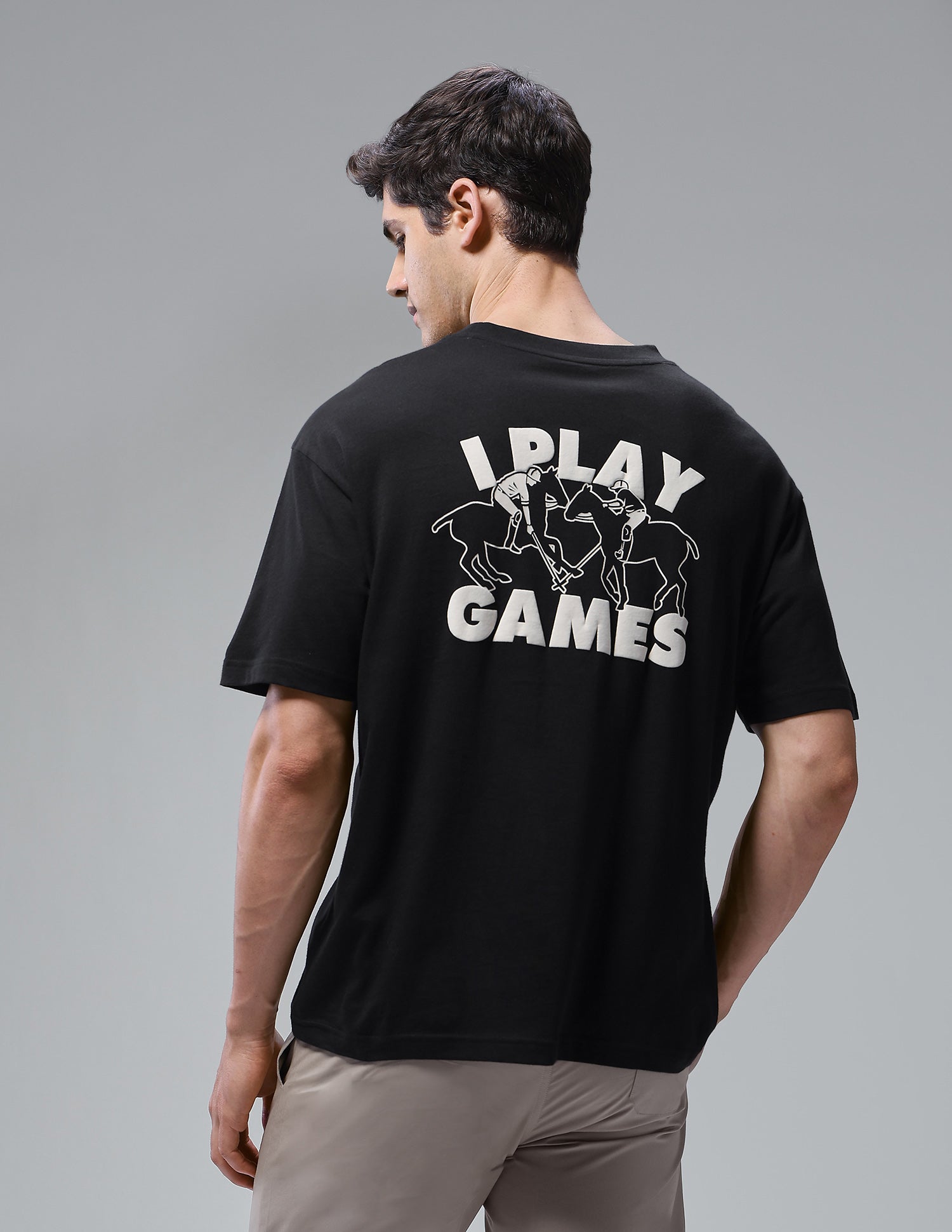 Graphic Printed Oversized Fit Loungewear T-Shirt Black - U.S. Polo Assn. India | Large