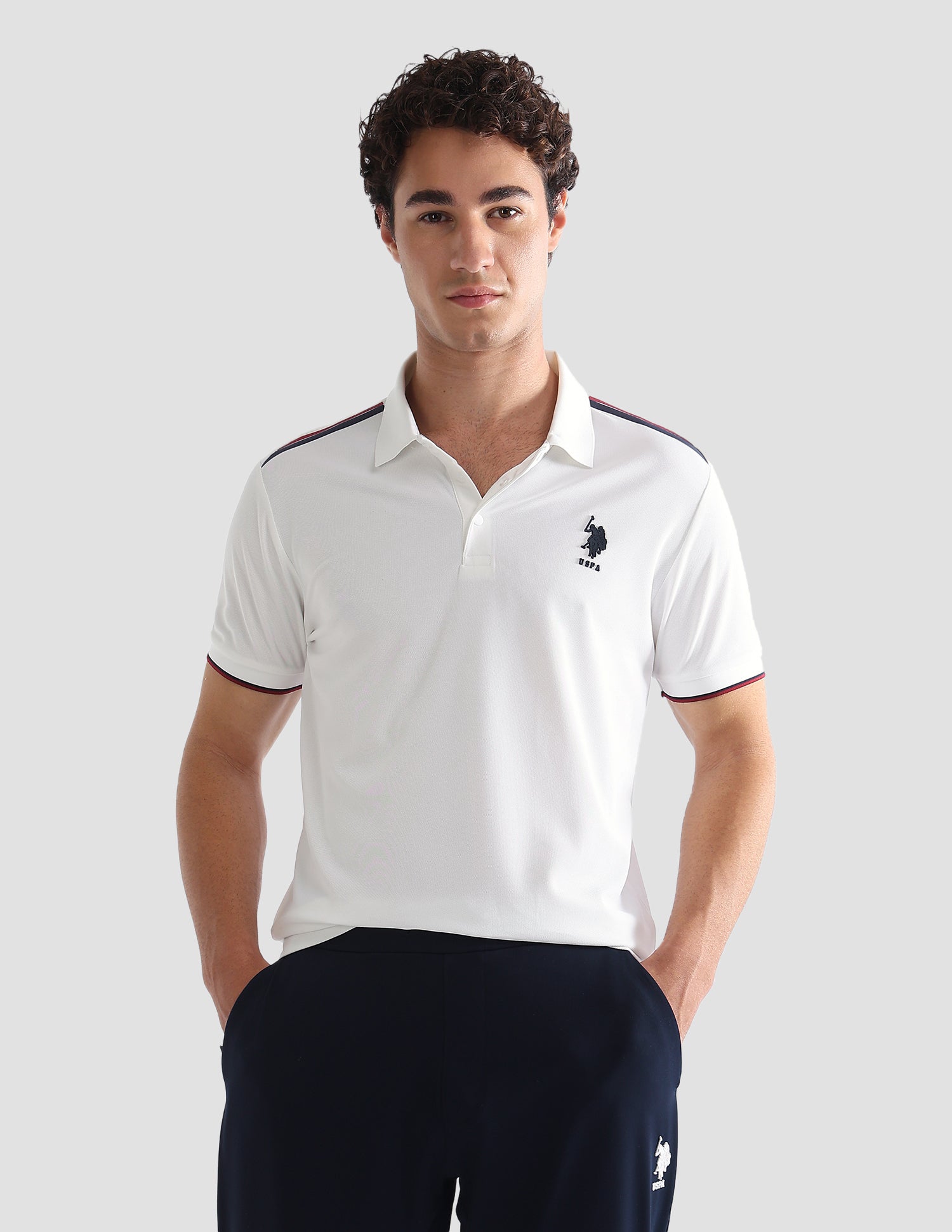 Solid Slim Fit Active Polo Shirt