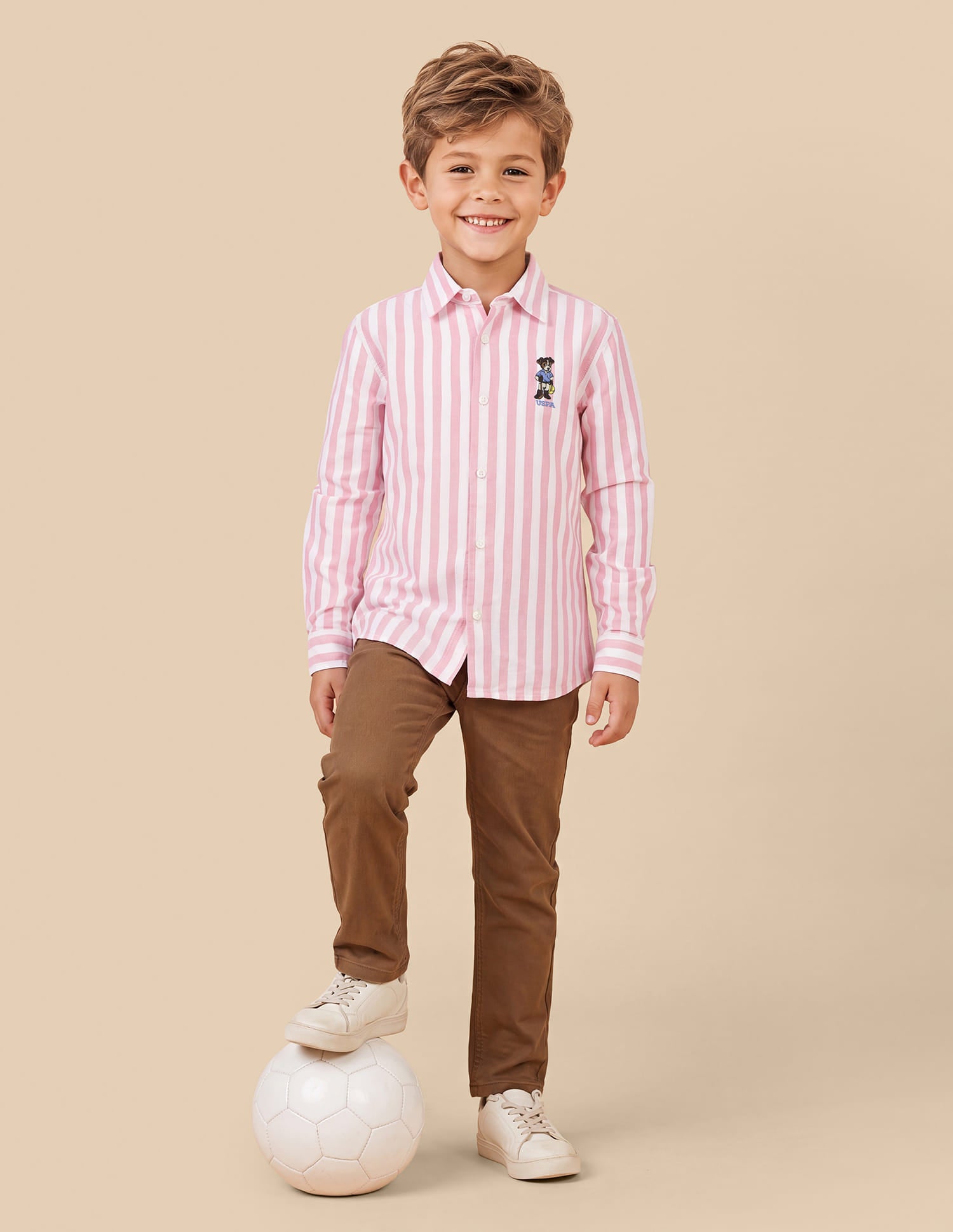 Vertical Striped Oxford Shirt Pink - U.S. Polo Assn. India | Large