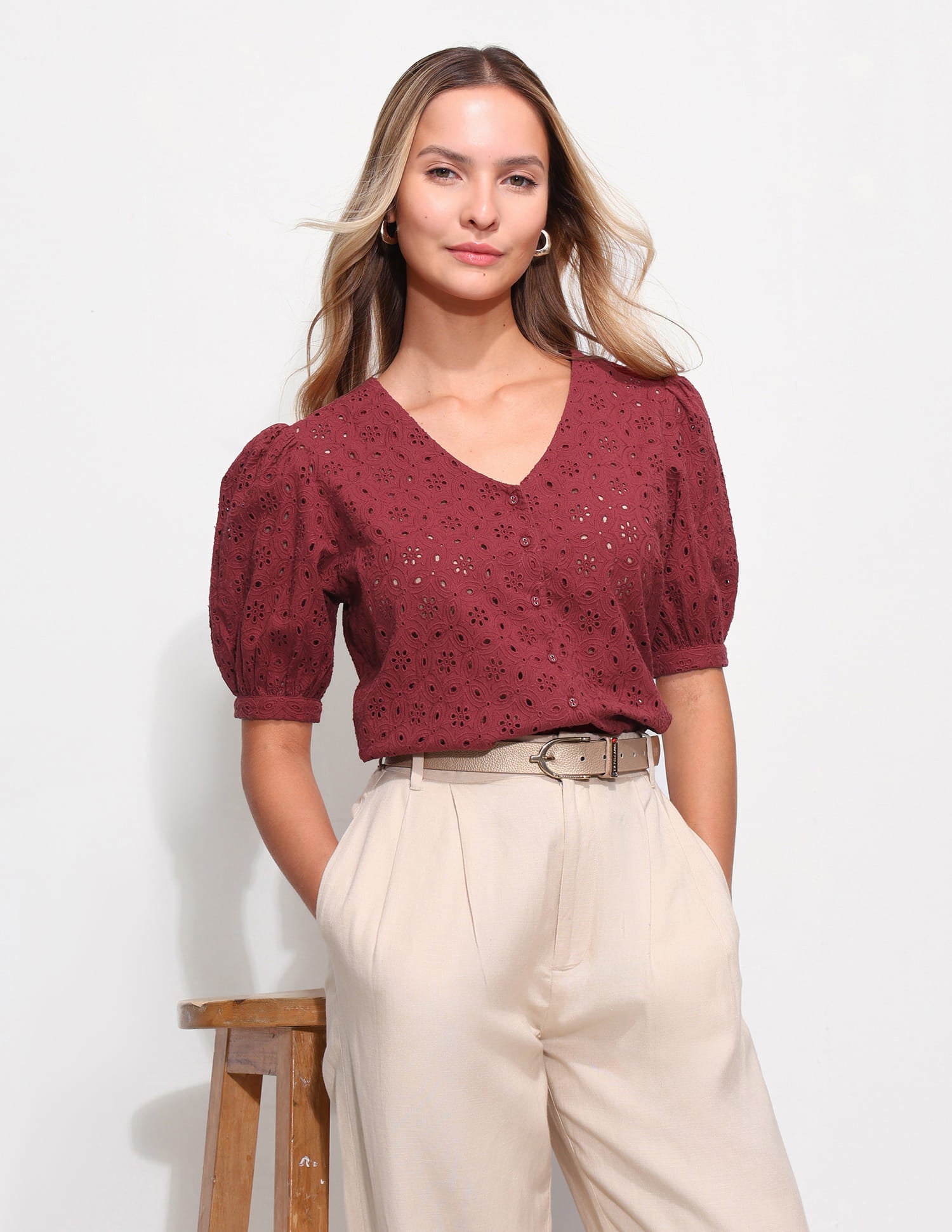 Schiffli Pure Cotton Top