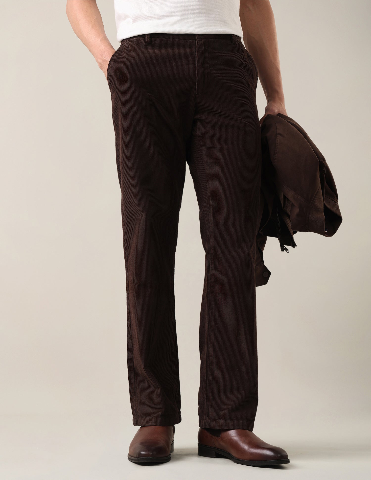 Corduroy	Riley Straight Fit Trousers Brown - U.S. Polo Assn. India | Large