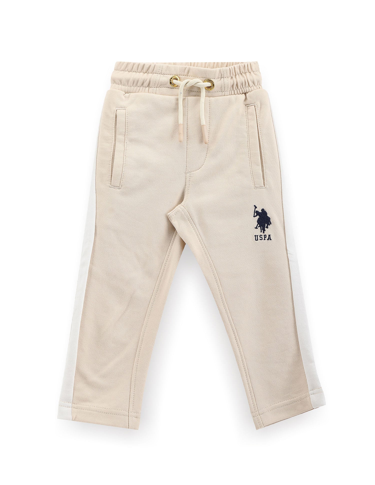 Boys Solid Track Pant Beige - U.S. POLO ASSN. | Large